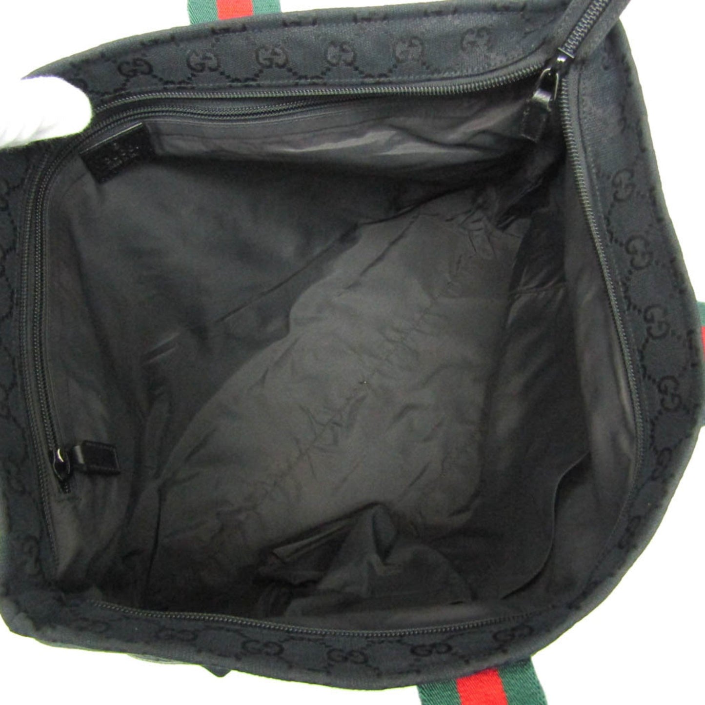 Gucci Gg Canvas Black Leather Canvas Tote Bag