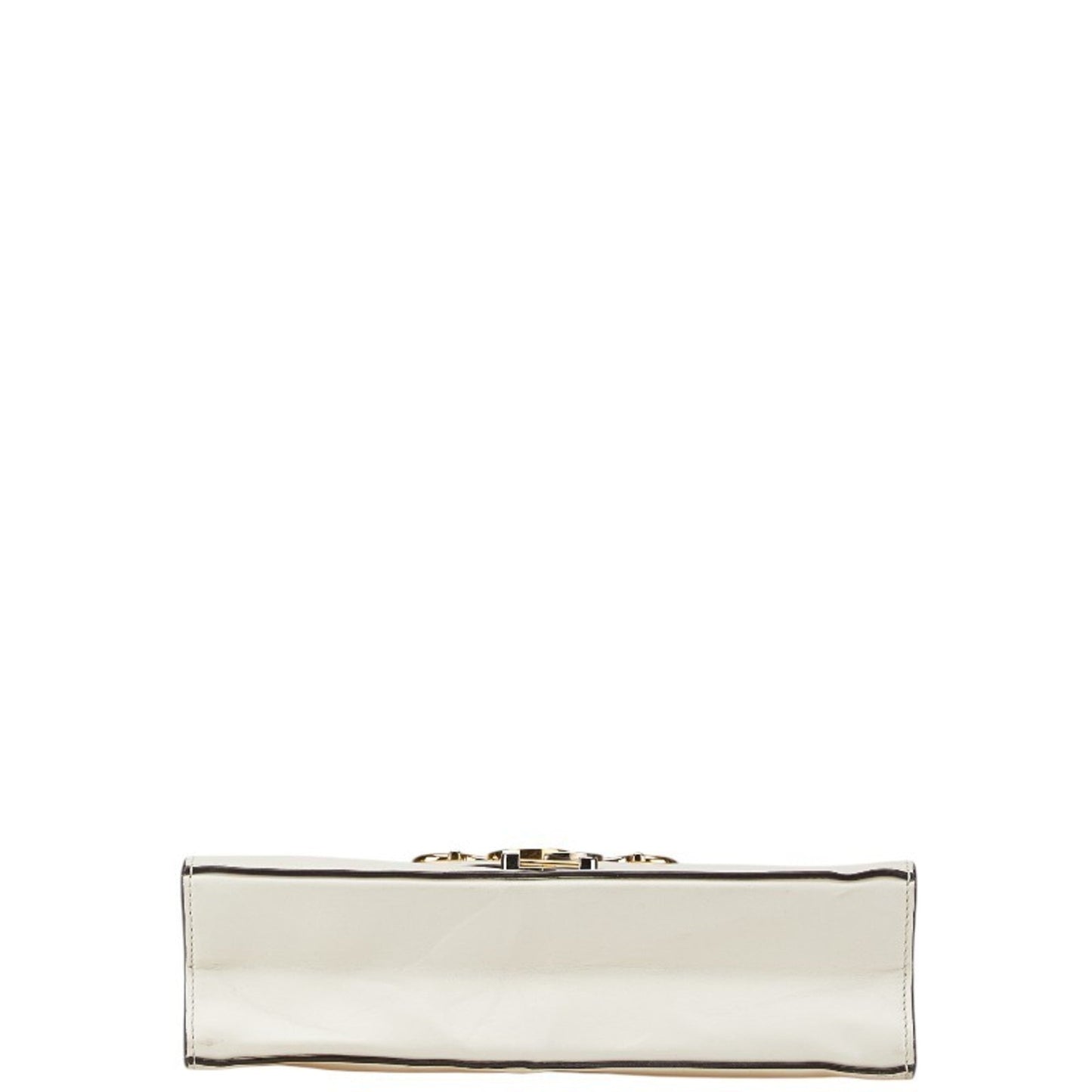 Gucci Gold Silver White Leather Shoulder Bag