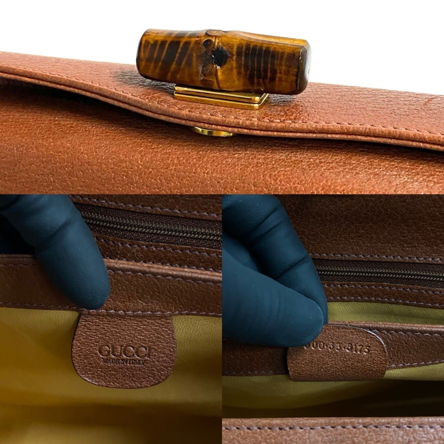 Gucci Brown Leather Handbag Tote Bag