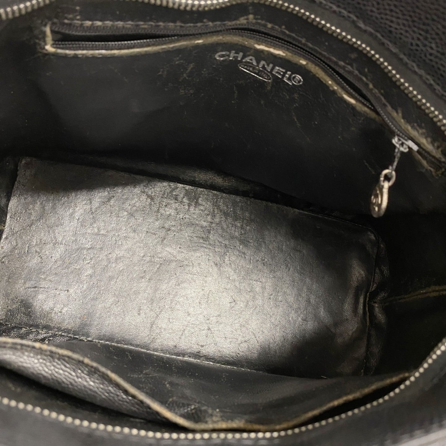 Chanel Black Grained Calfskin Tote Bag