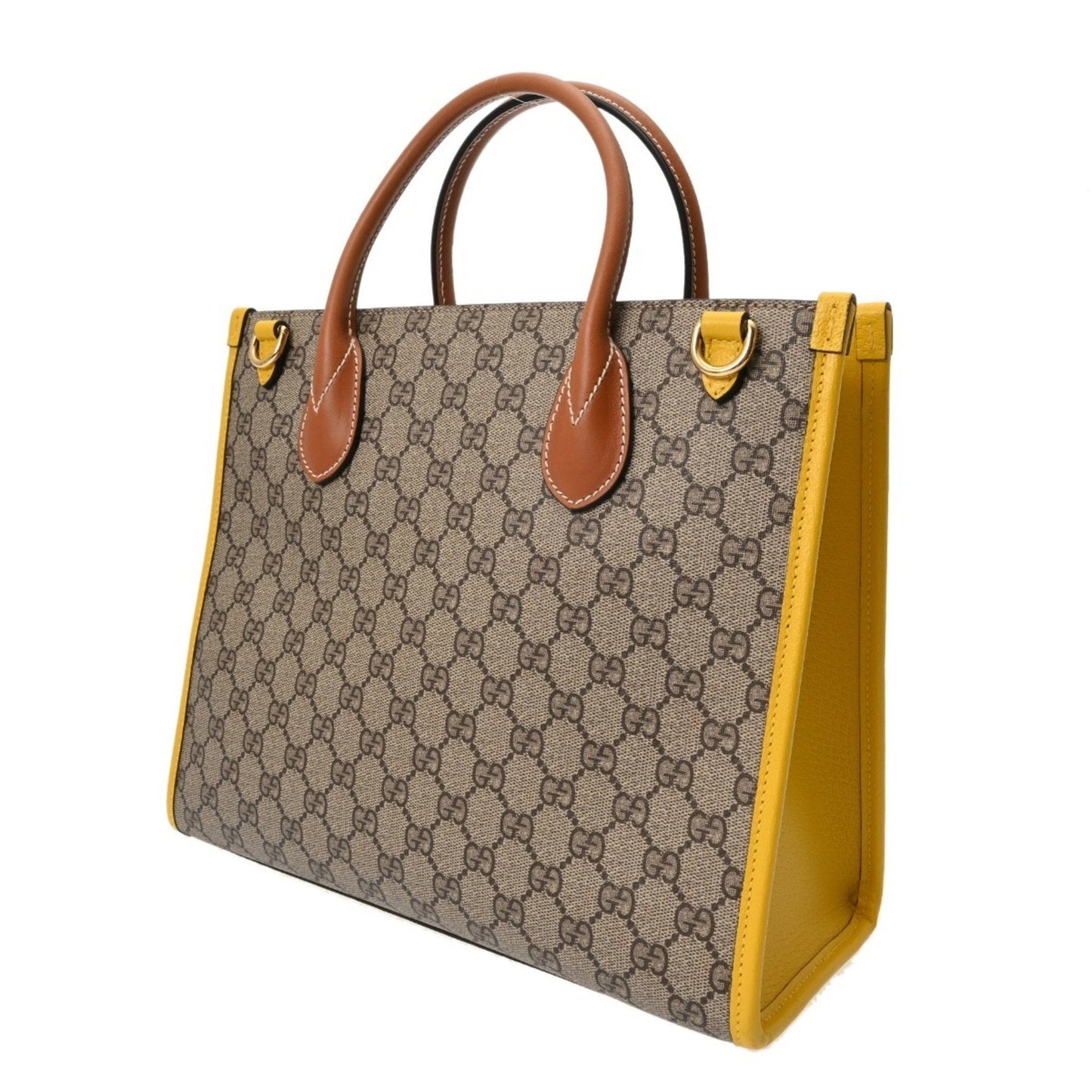 Gucci Beige Yellow Leather Handbag