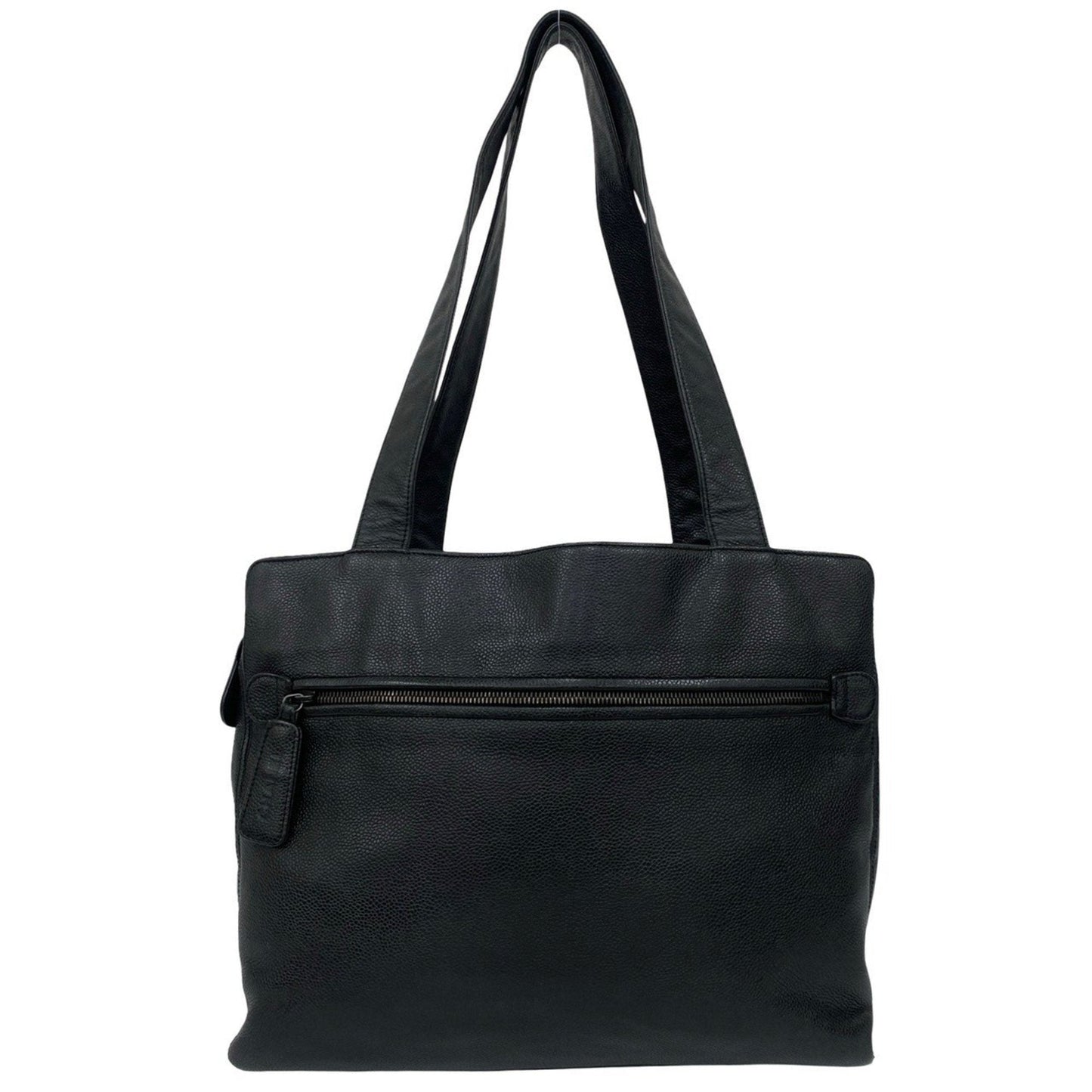 Chanel Black Grained Calfskin Handbag Tote Bag