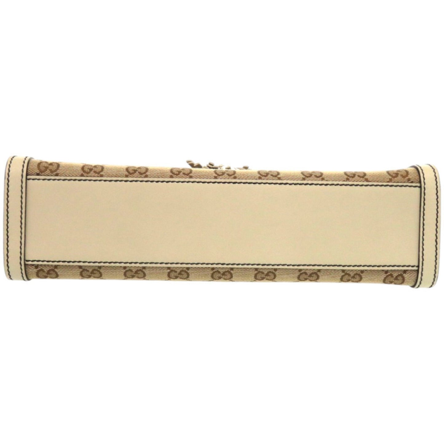 Gucci Beige White Gg Canvas Leather Shoulder Bag