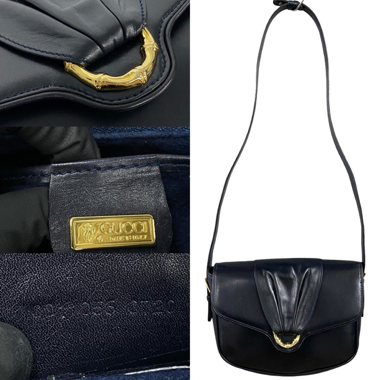 Gucci Black Leather Pochette Shoulder Bag
