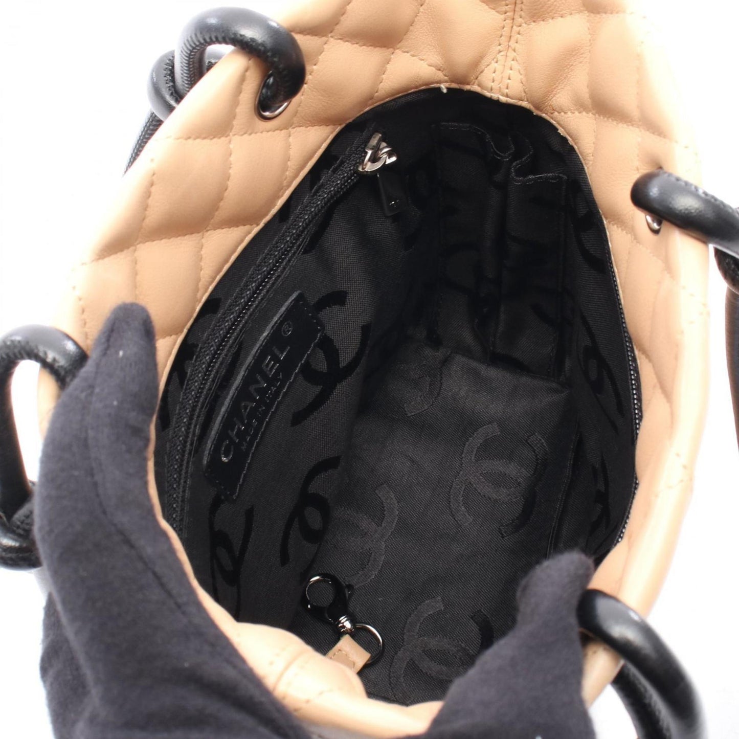 Chanel Black Pink Leather Tote Bag