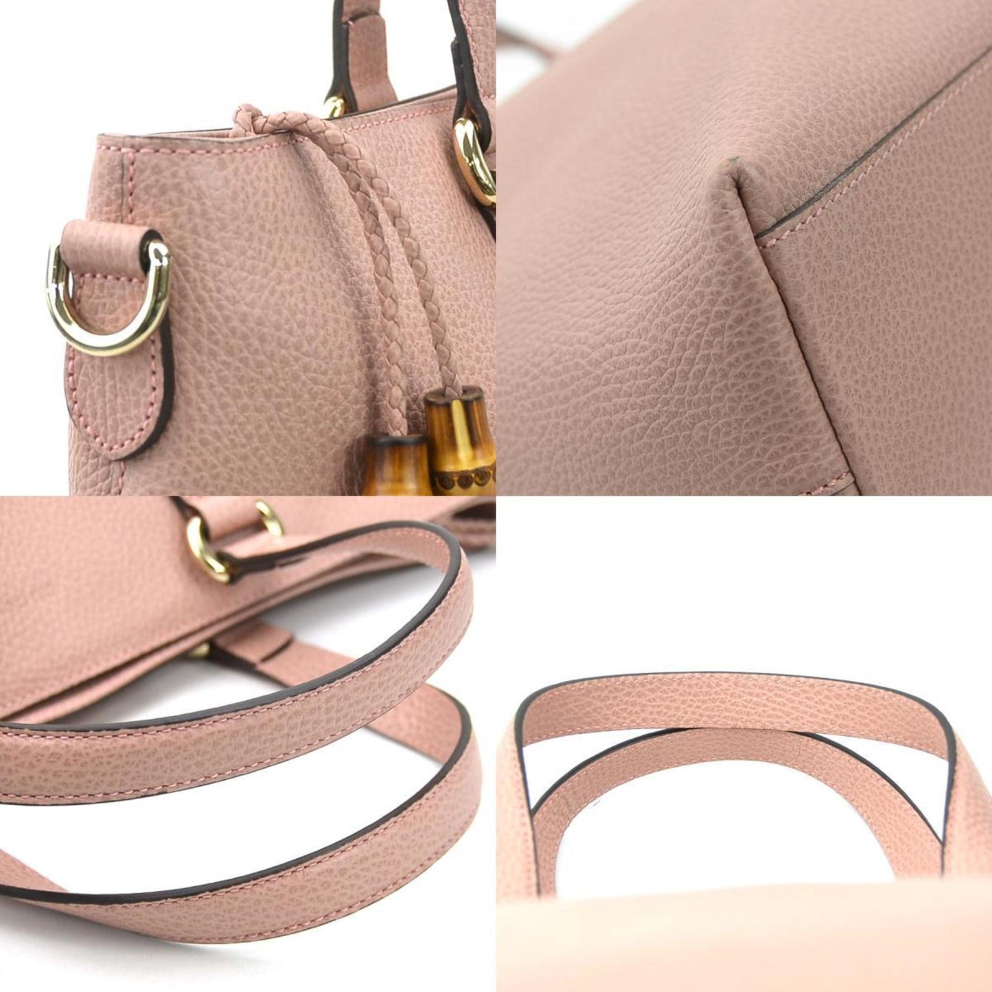 Gucci Gray Pink Leather Handbag Shoulder Bag