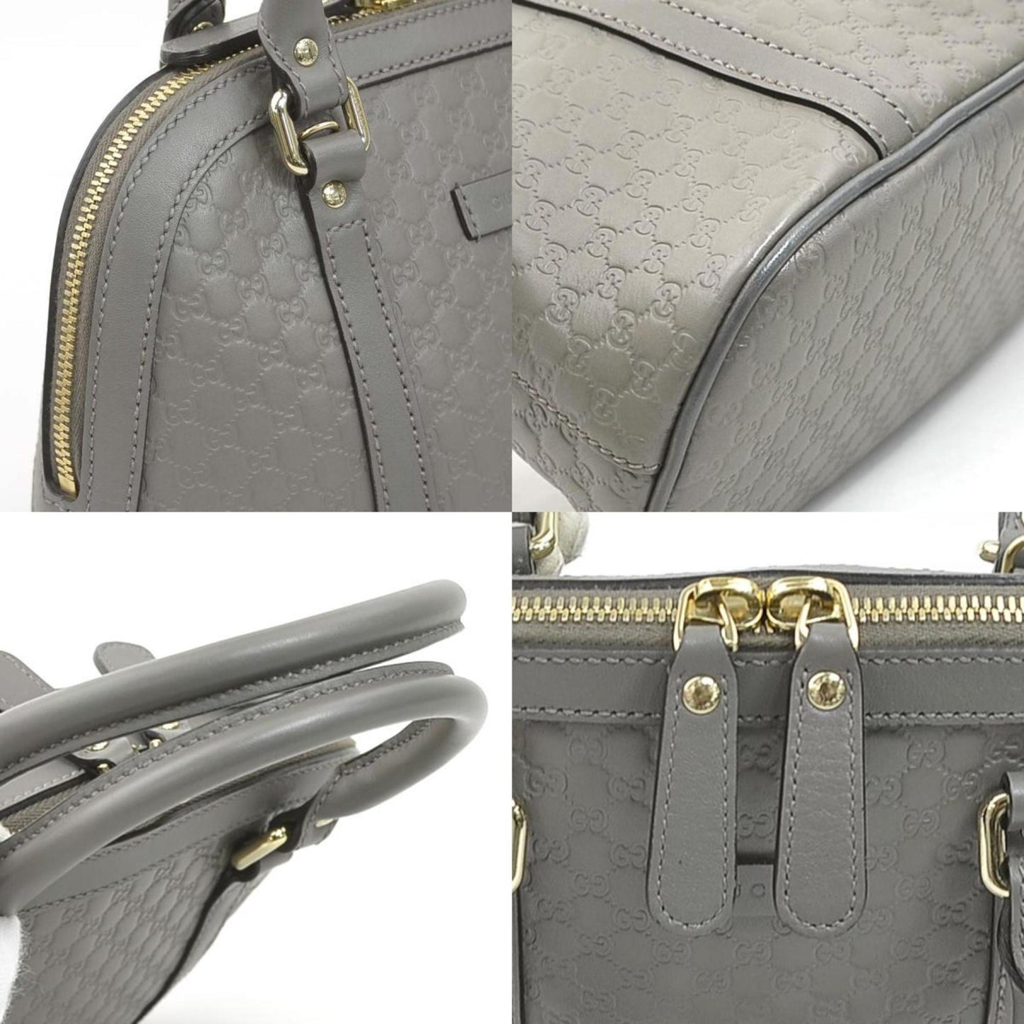 Gucci Gray Leather Handbag Shoulder Bag