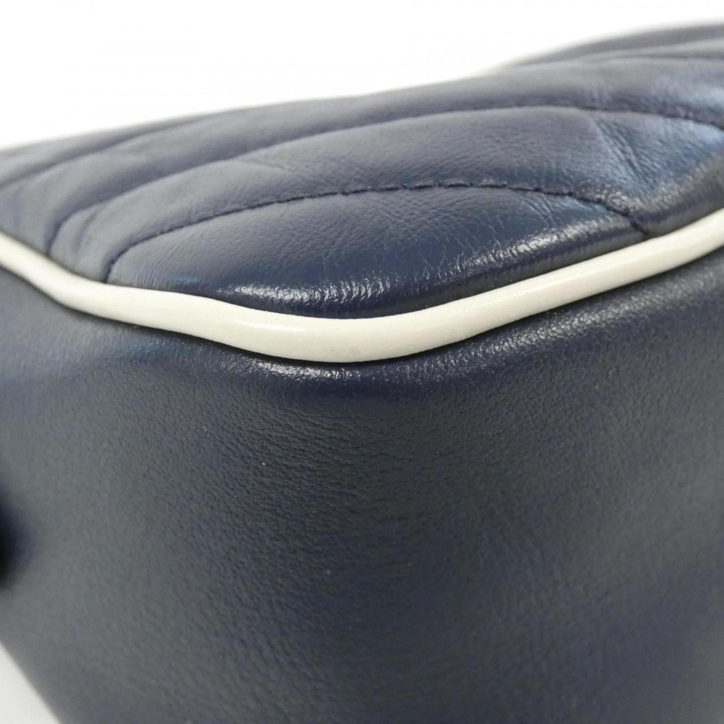 Gucci Gg Marmont Blue White Leather Shoulder Bag