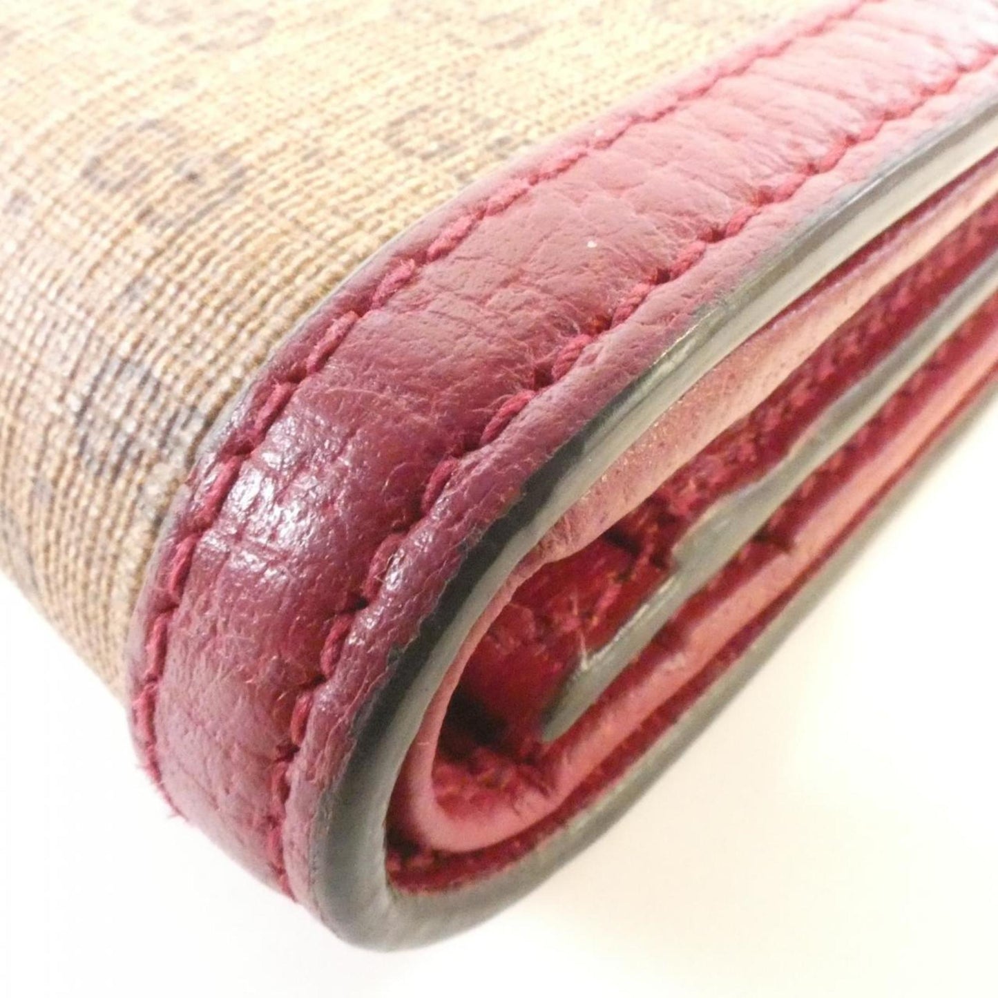 Gucci Beige Cherry Red Canvas Wallet (Bi-Fold)