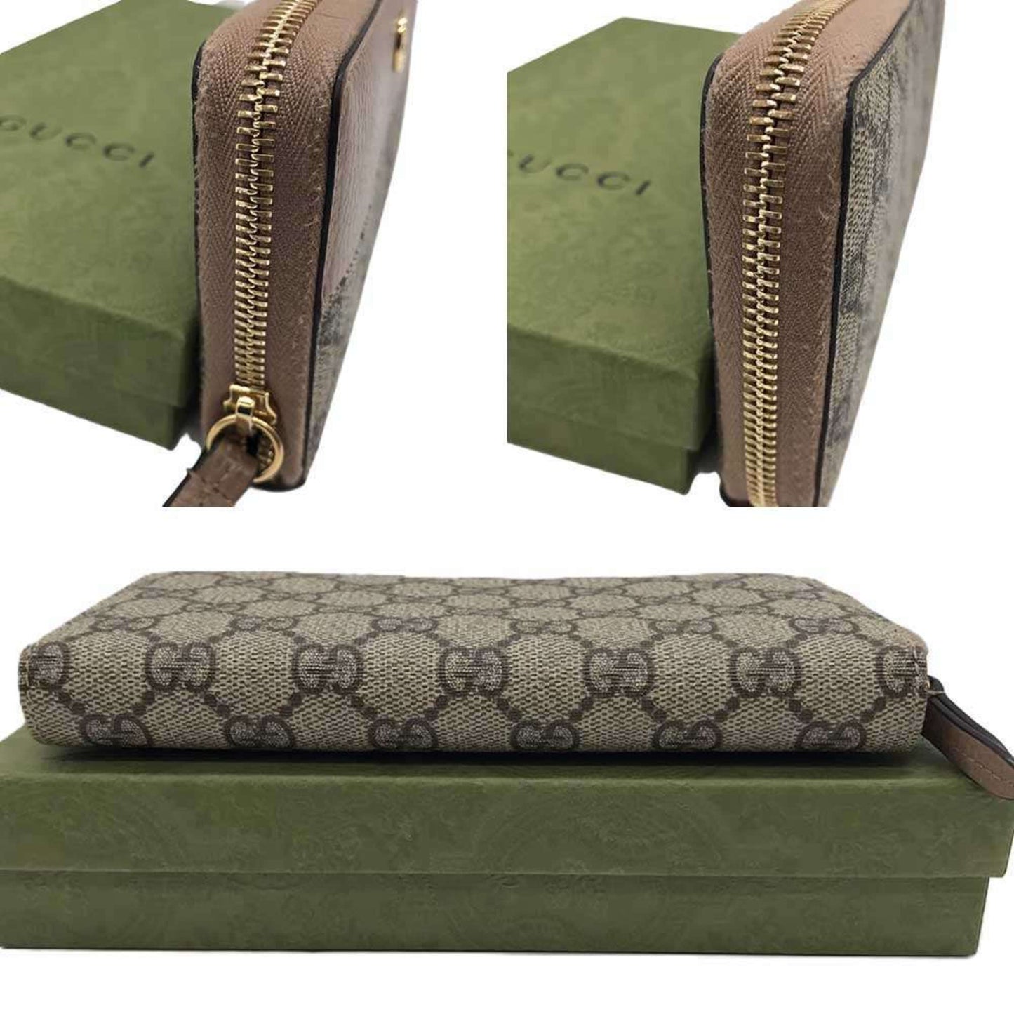 Gucci Beige Gg Supreme Long Wallet (Bi-Fold)