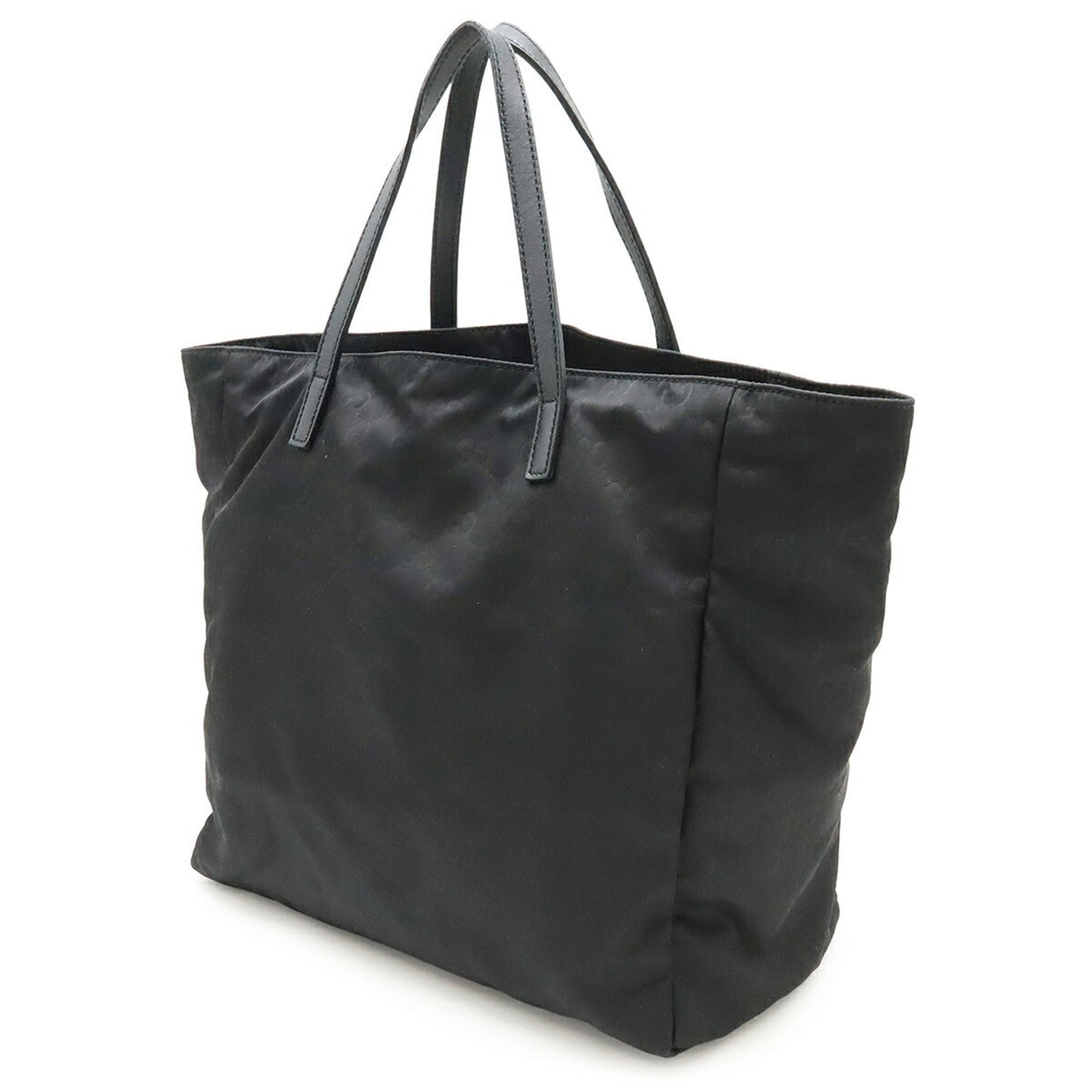 Gucci Black Nylon Leather Handbag Tote Bag