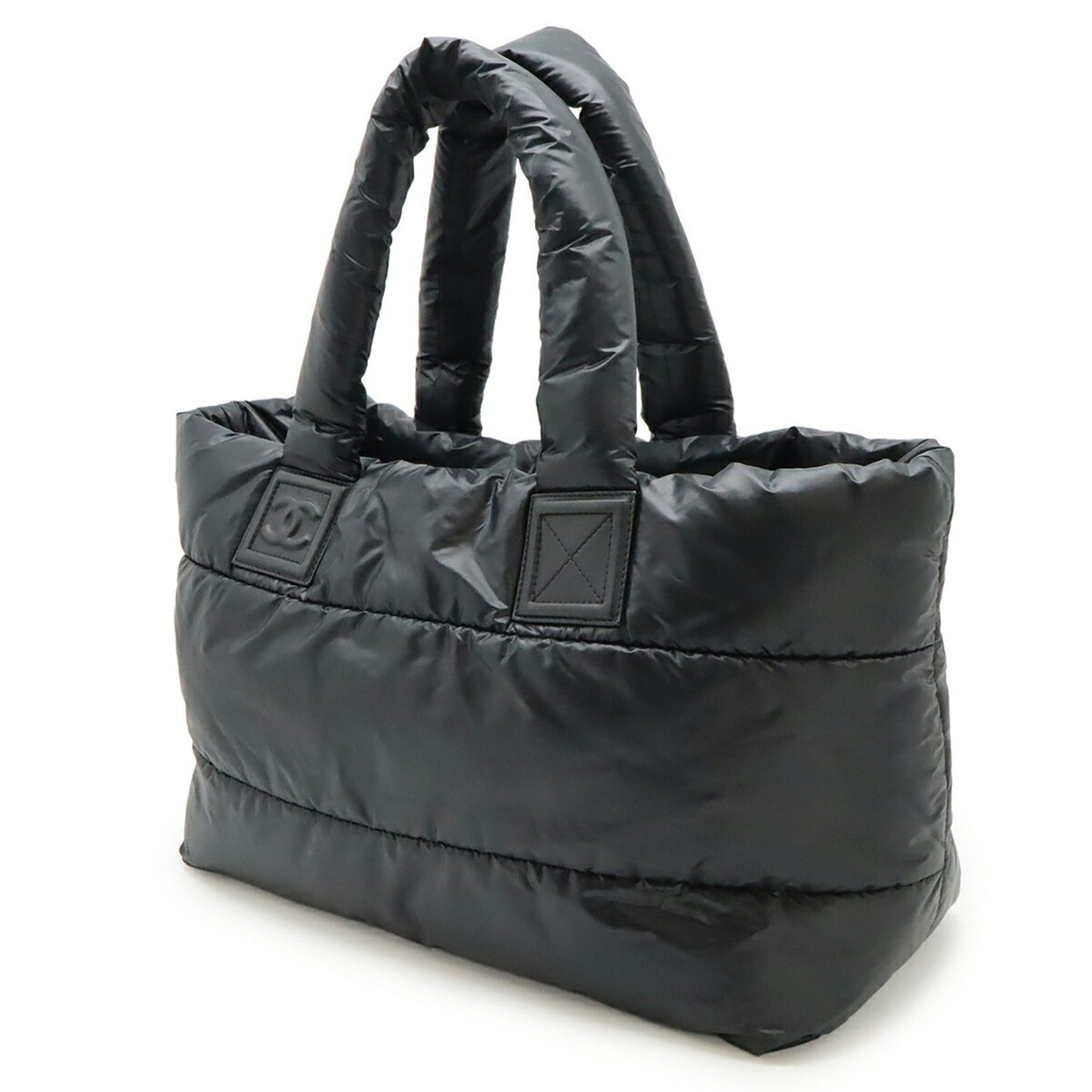 Chanel Black Bordeaux Nylon Leather Shoulder Bag Tote Bag