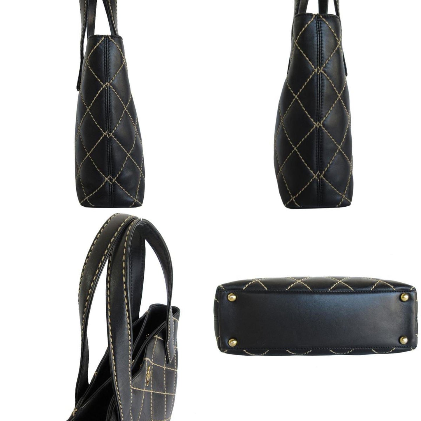 Chanel Black Leather Handbag Tote Bag