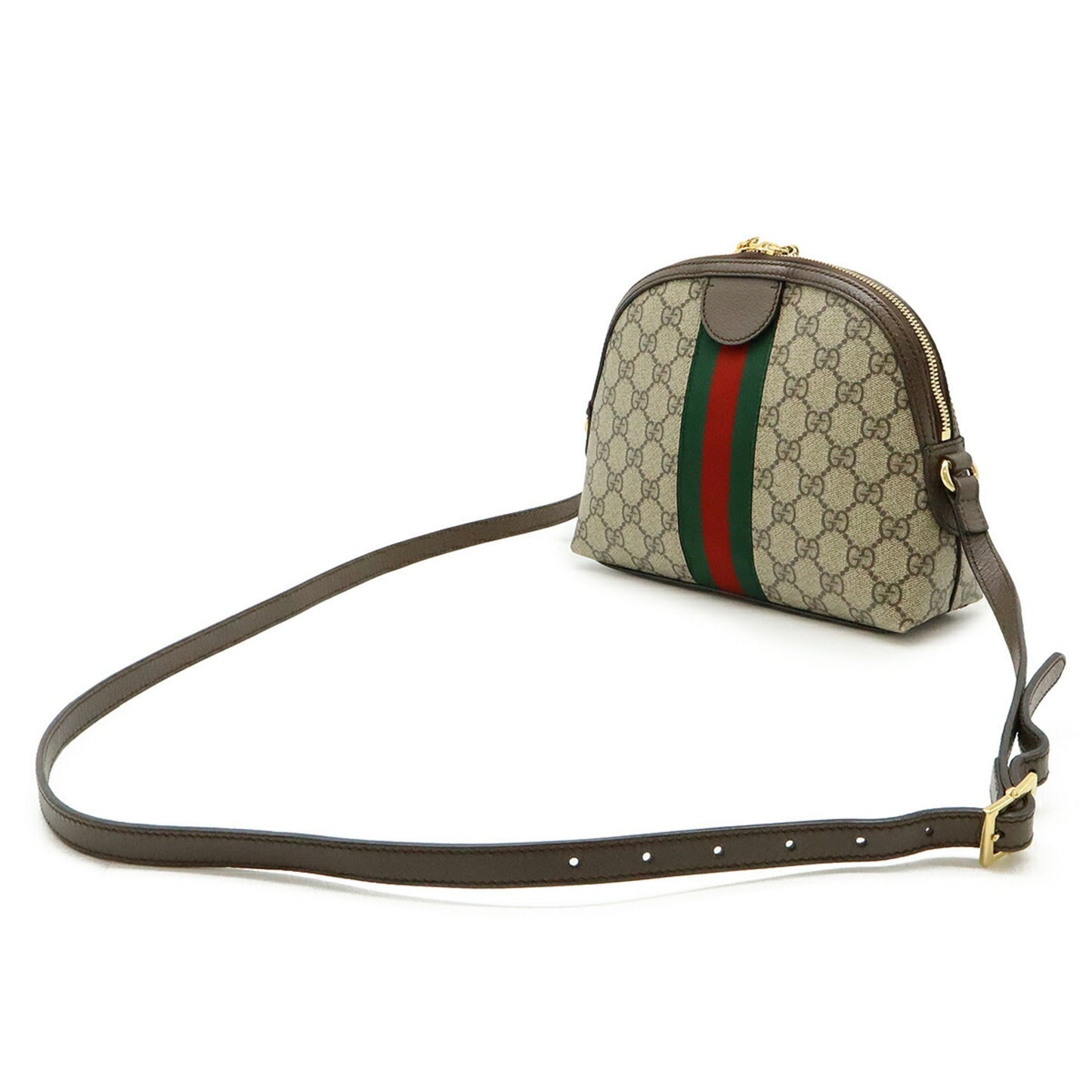 Gucci Beige Brown Green Red Color Gg Supreme Leather Pochette Shoulder Bag