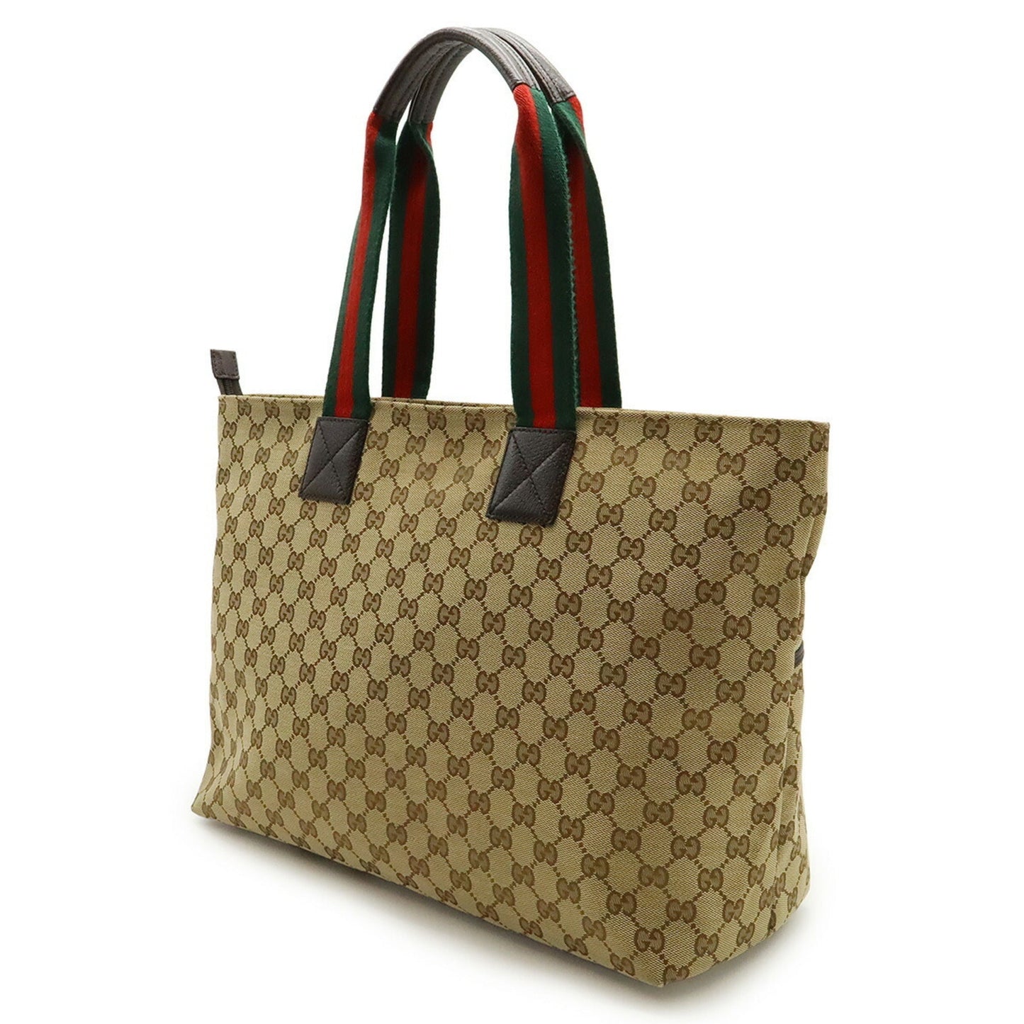 Gucci Beige Green Ivory Khaki Red Color Gg Canvas Leather Shoulder Bag Tote Bag