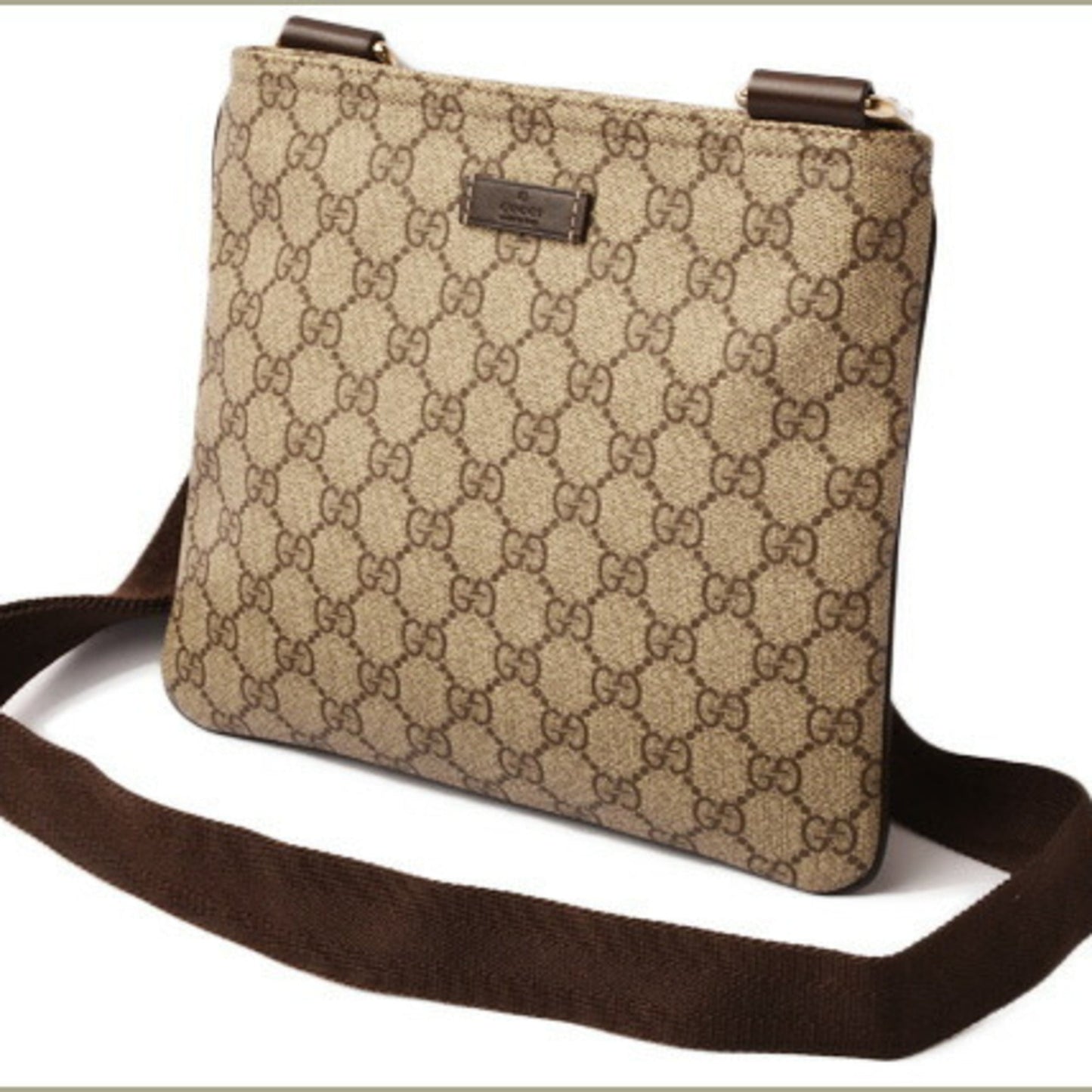 Gucci Beige Brown Gg Supreme Coated Canvas Messenger Bag Shoulder Bag