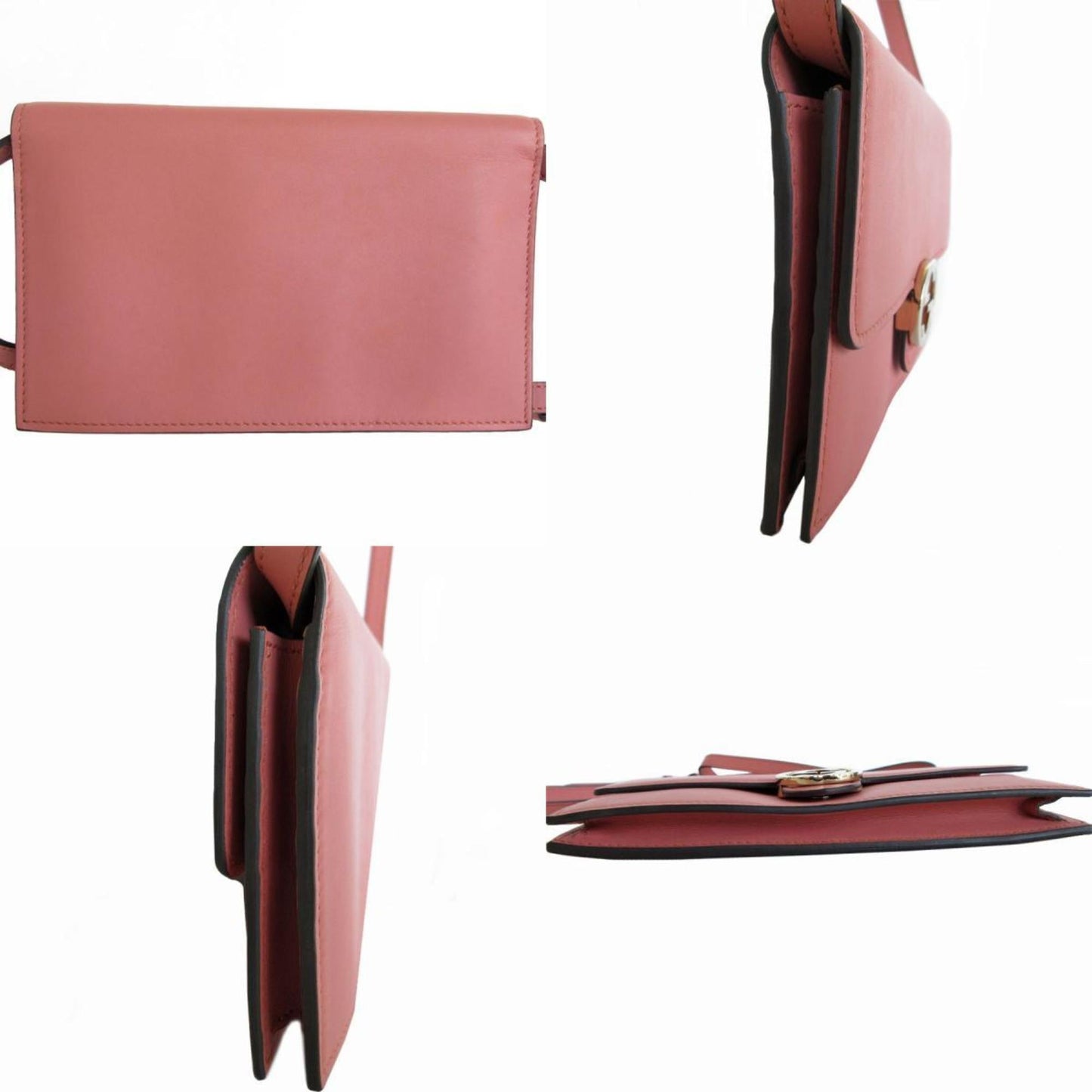 Gucci Pink Beige Leather Shoulder Bag