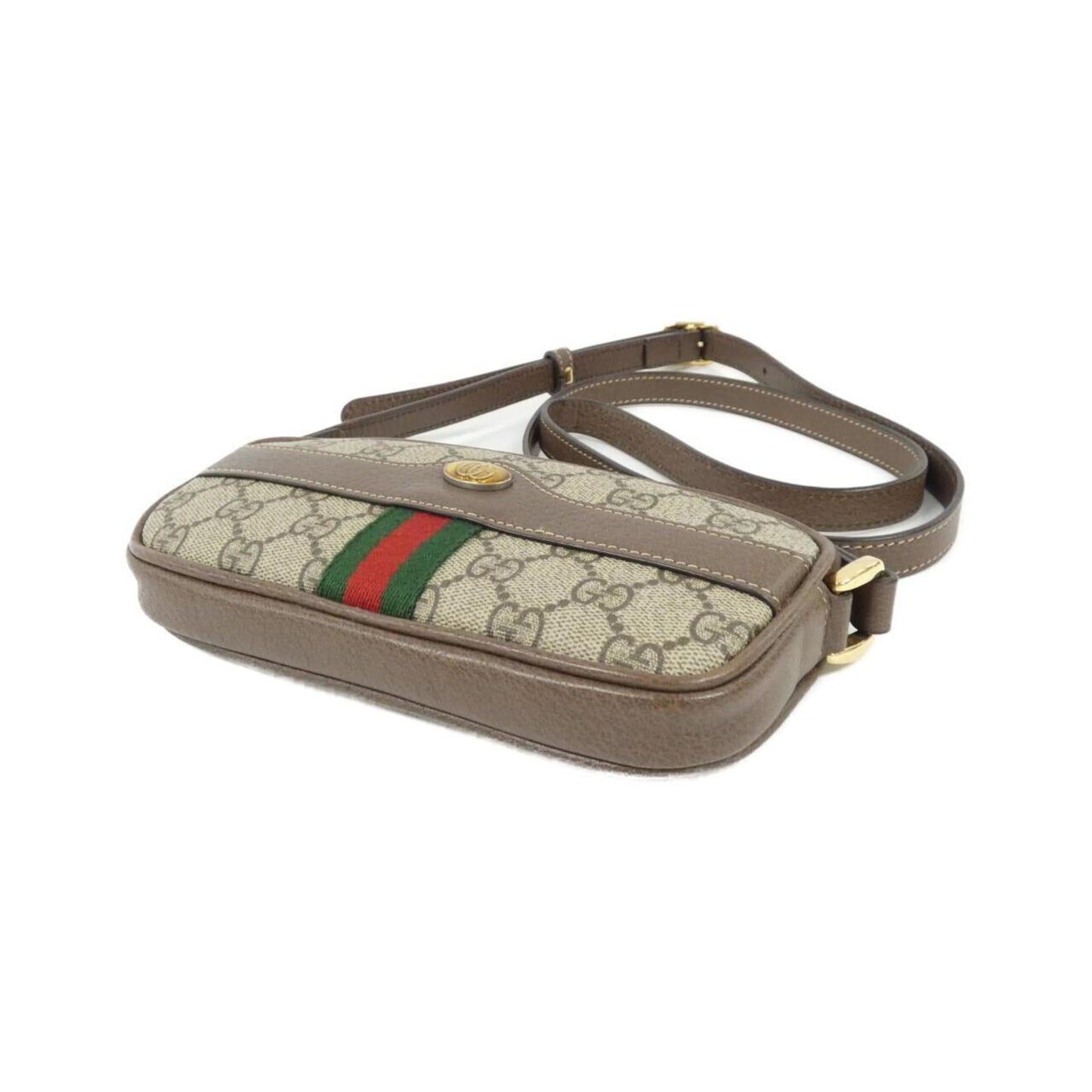 Gucci Beige Brown Gg Supreme Leather Shoulder Bag