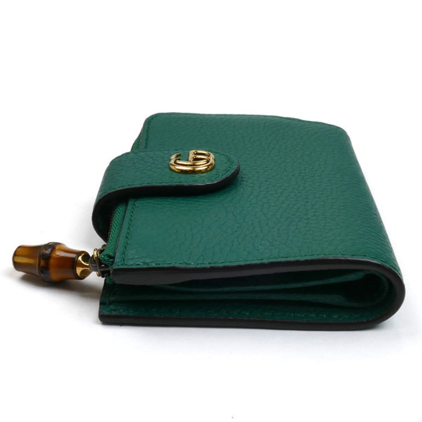 Gucci Bamboo Green Leather Wallet (Bi-Fold)