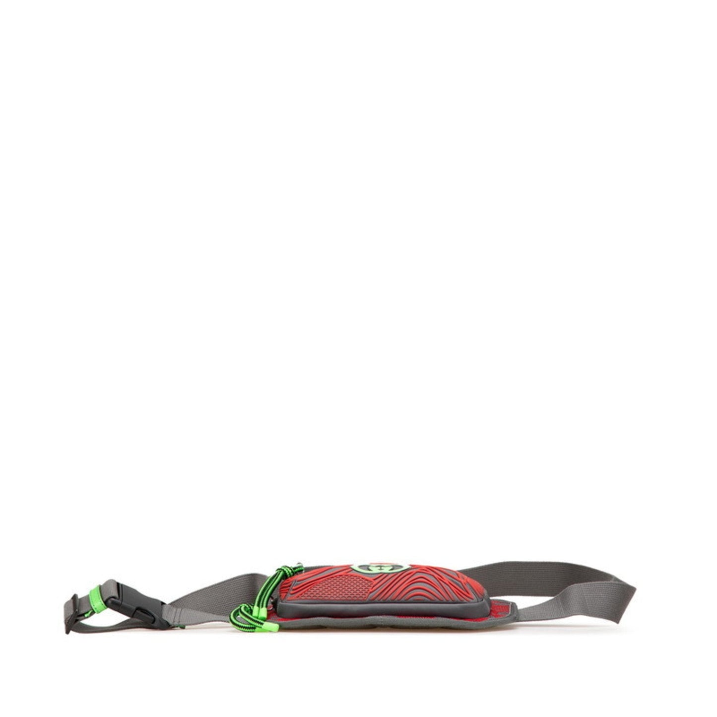 Gucci Gray Red Color Nylon Rubber Fanny Pack Sling Bag