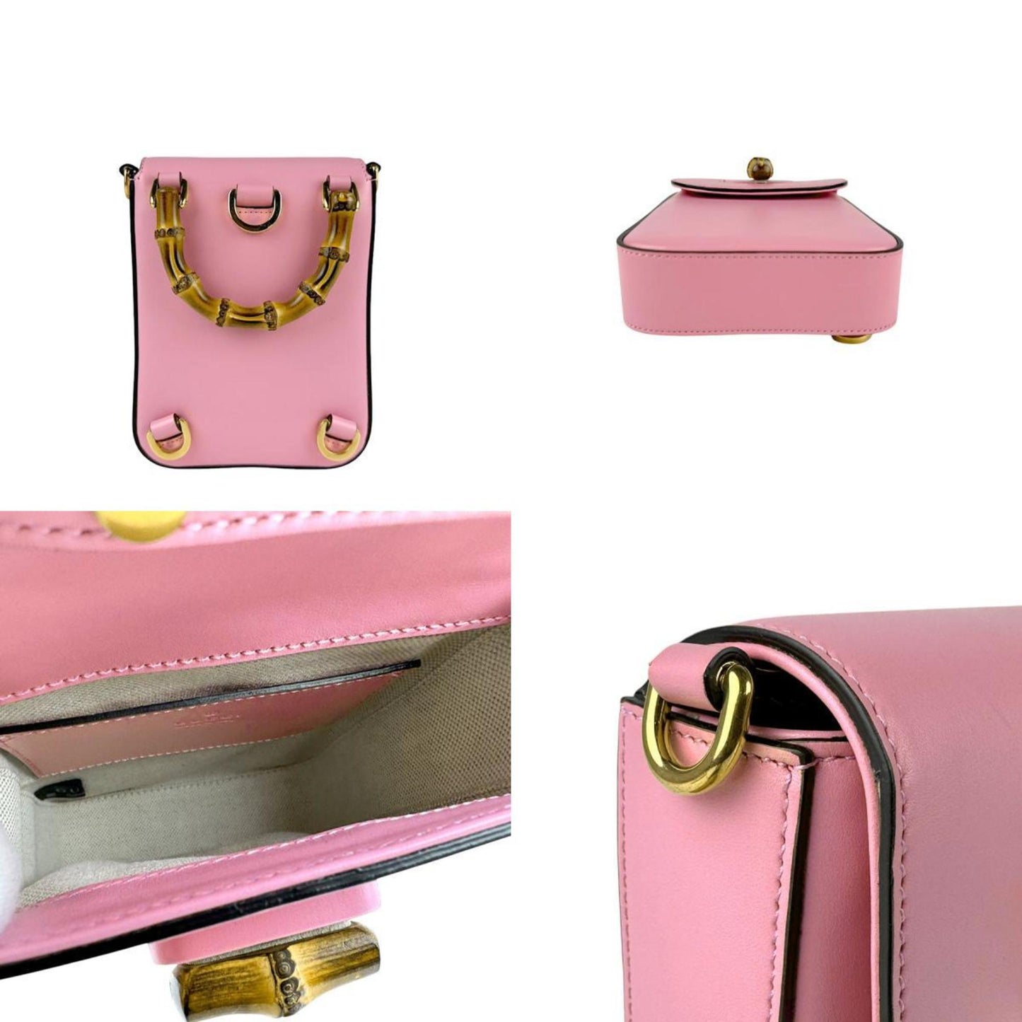 Gucci Pink Leather Handbag Shoulder Bag