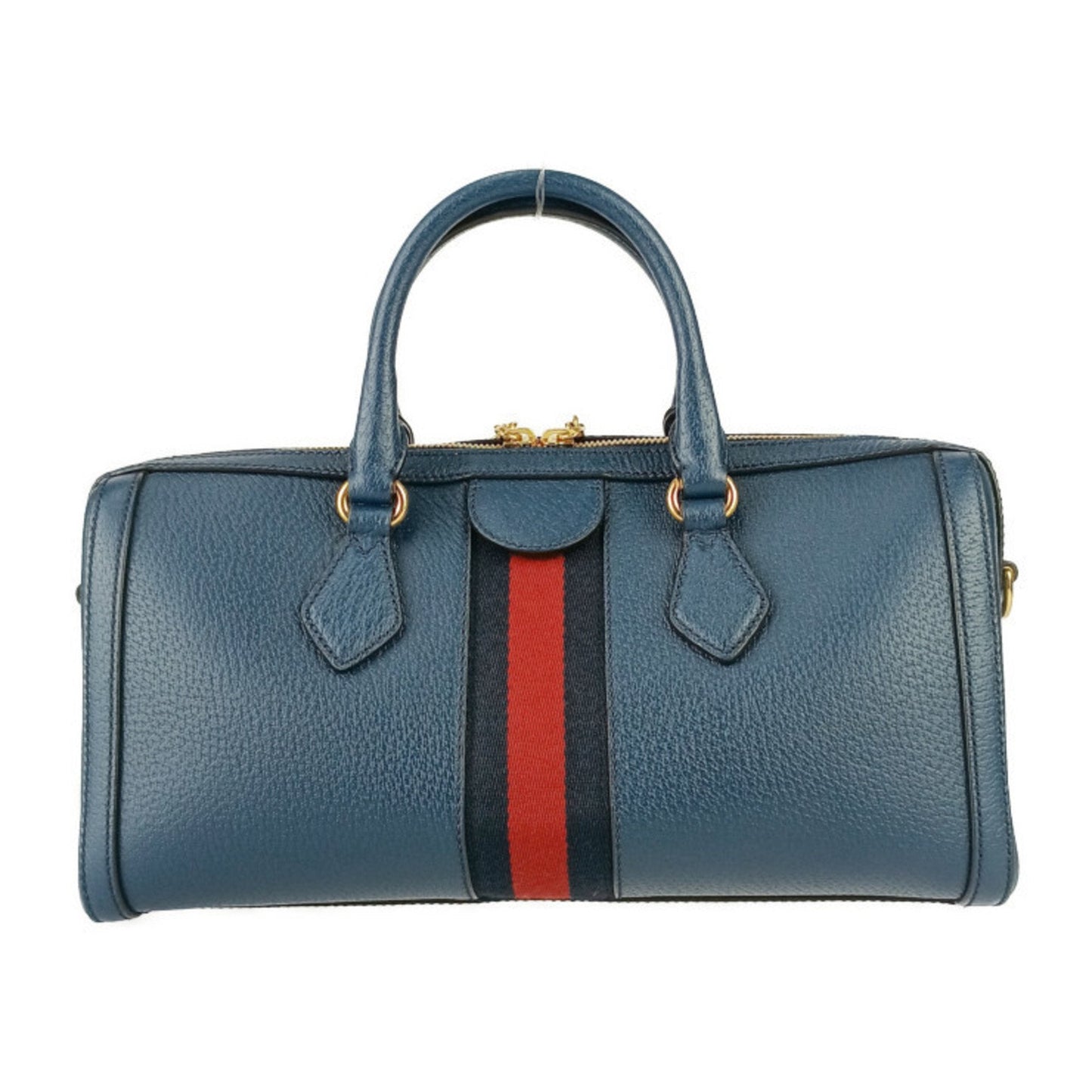 Gucci Navy Leather Boston Bag Handbag Shoulder Bag Tote Bag