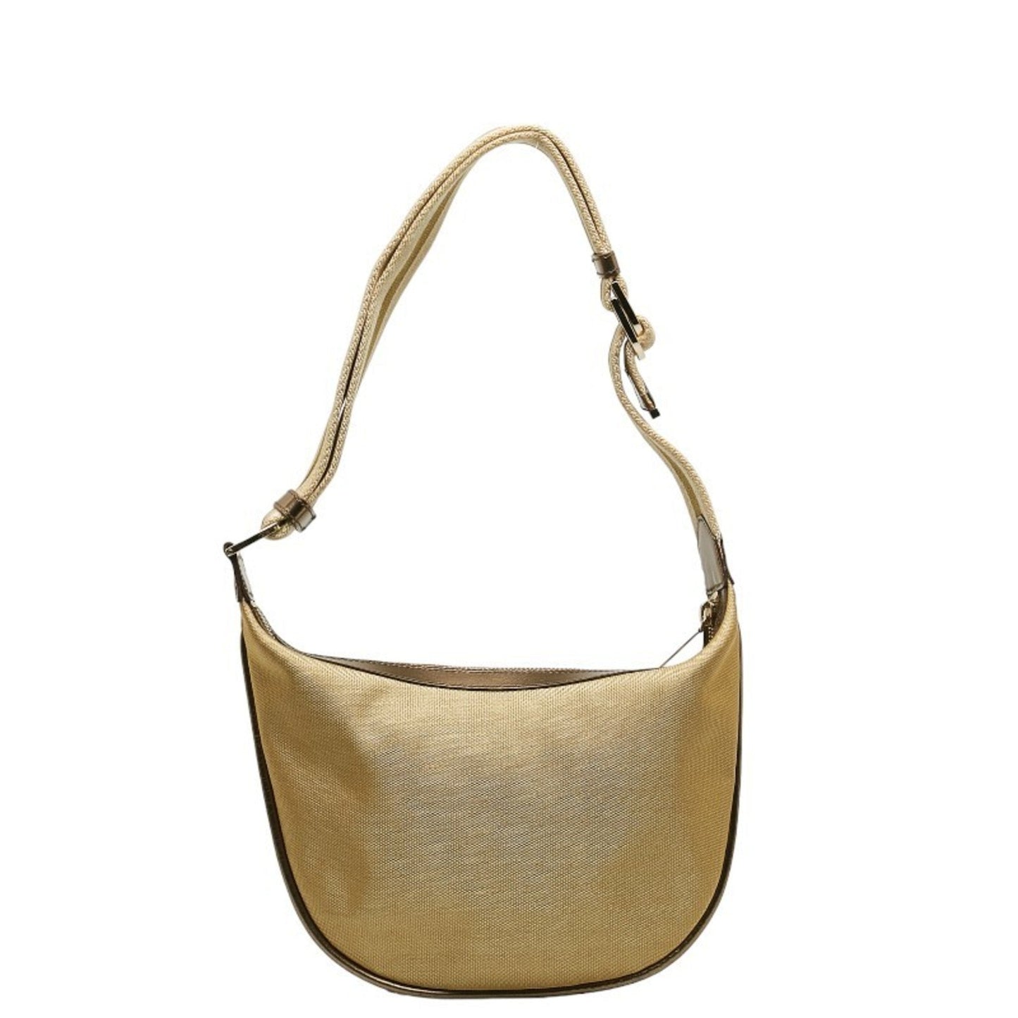 Gucci Gold Canvas Leather Shoulder Bag