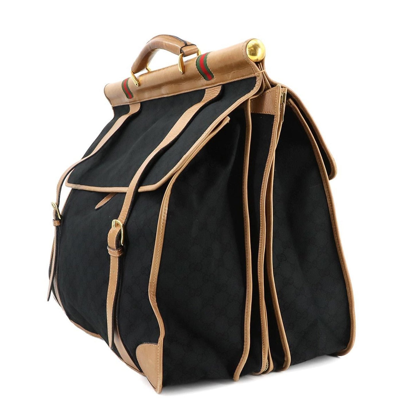 Gucci Black Brown Gg Canvas Leather Garment Case