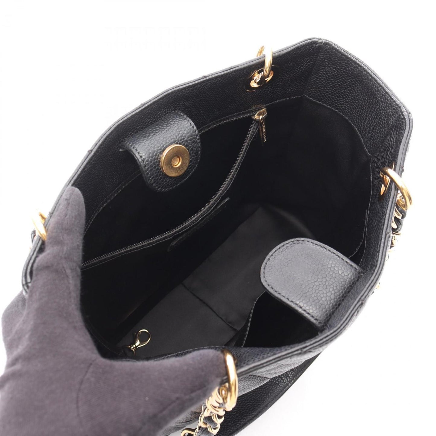 Chanel Black Leather Tote Bag