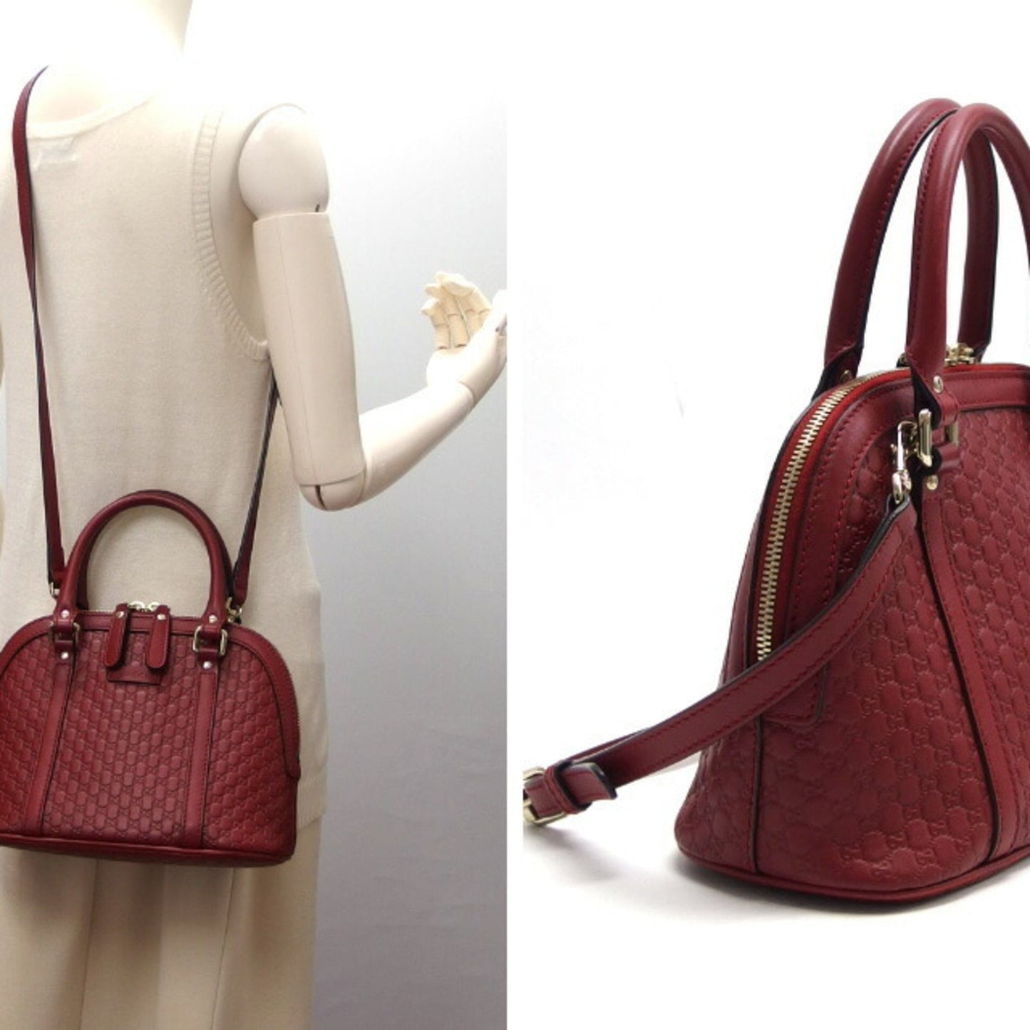 Gucci Red Color Leather Handbag Shoulder Bag