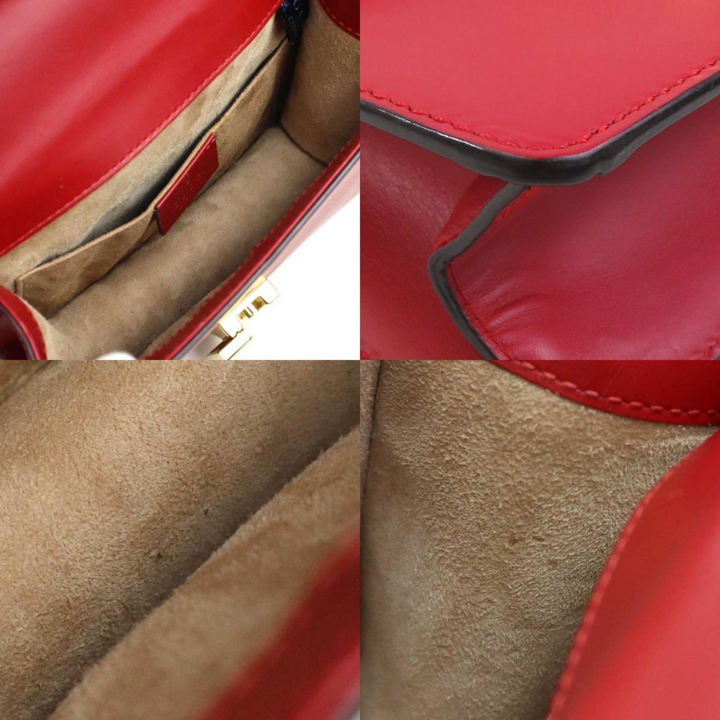 Gucci Red Color Leather Shoulder Bag