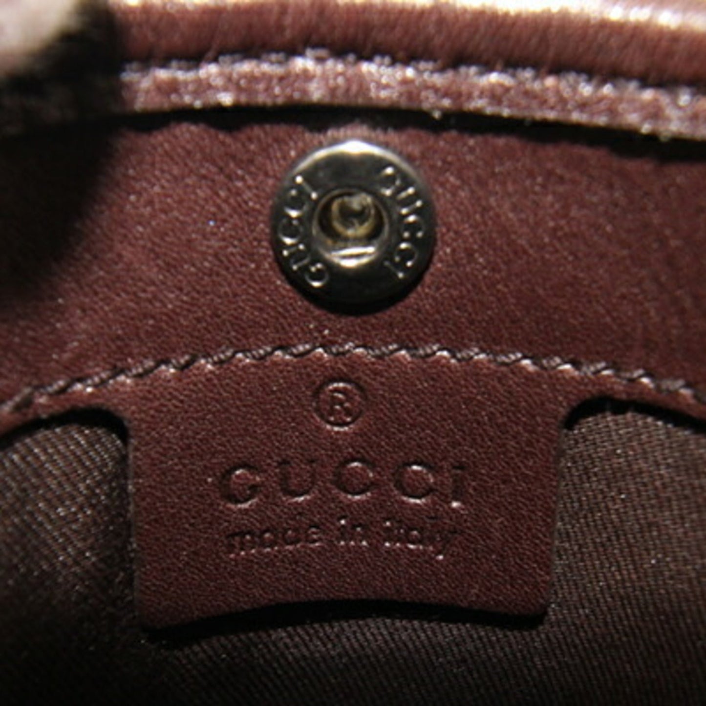 Gucci Dark Brown Leather Pochette Shoulder Bag
