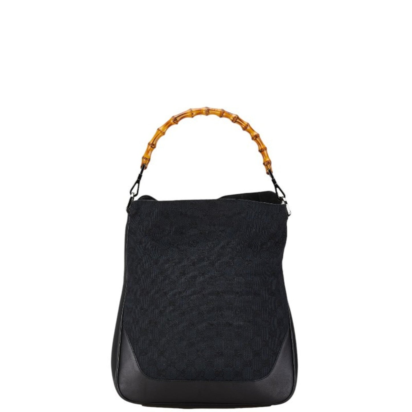 Gucci Black Canvas Leather Handbag Shoulder Bag