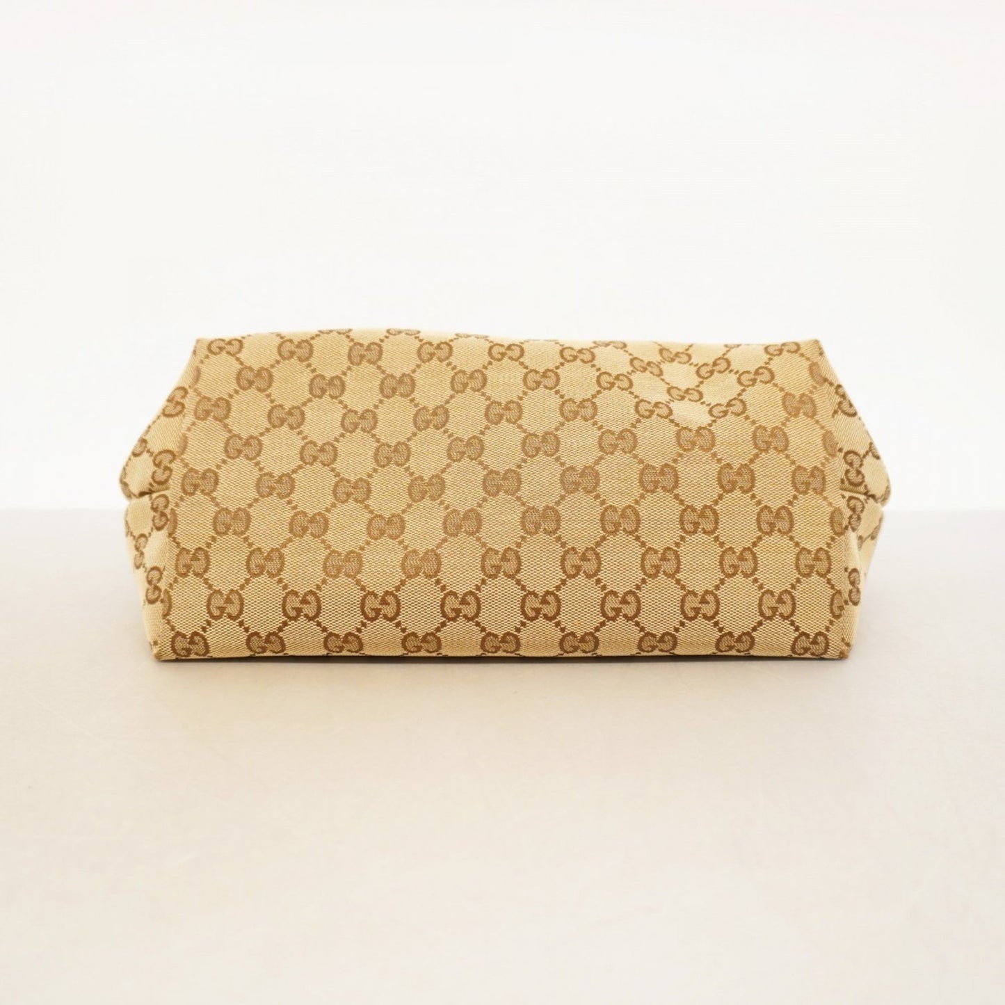 Gucci Beige Black Canvas Tote Bag