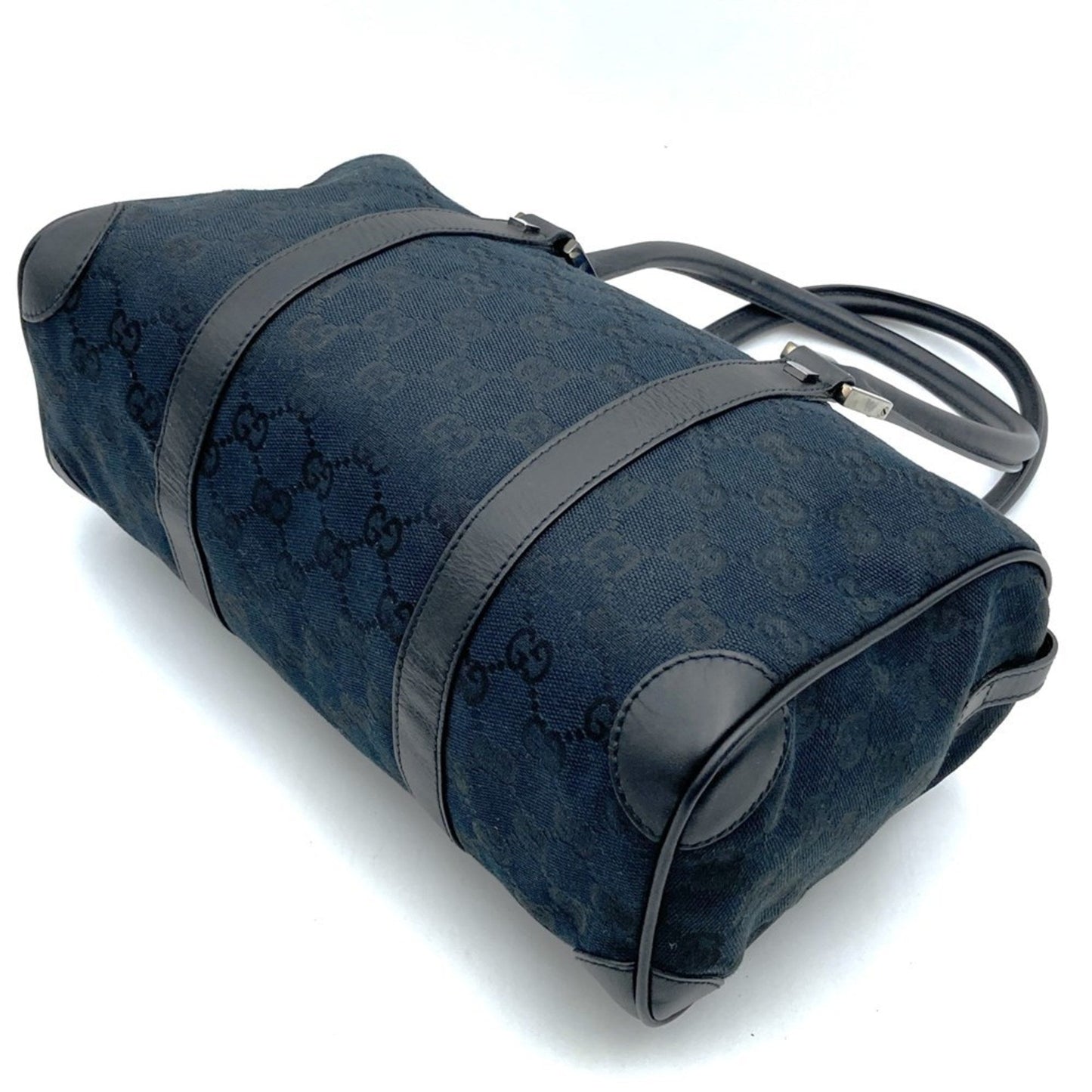 Gucci Black Canvas Leather Handbag