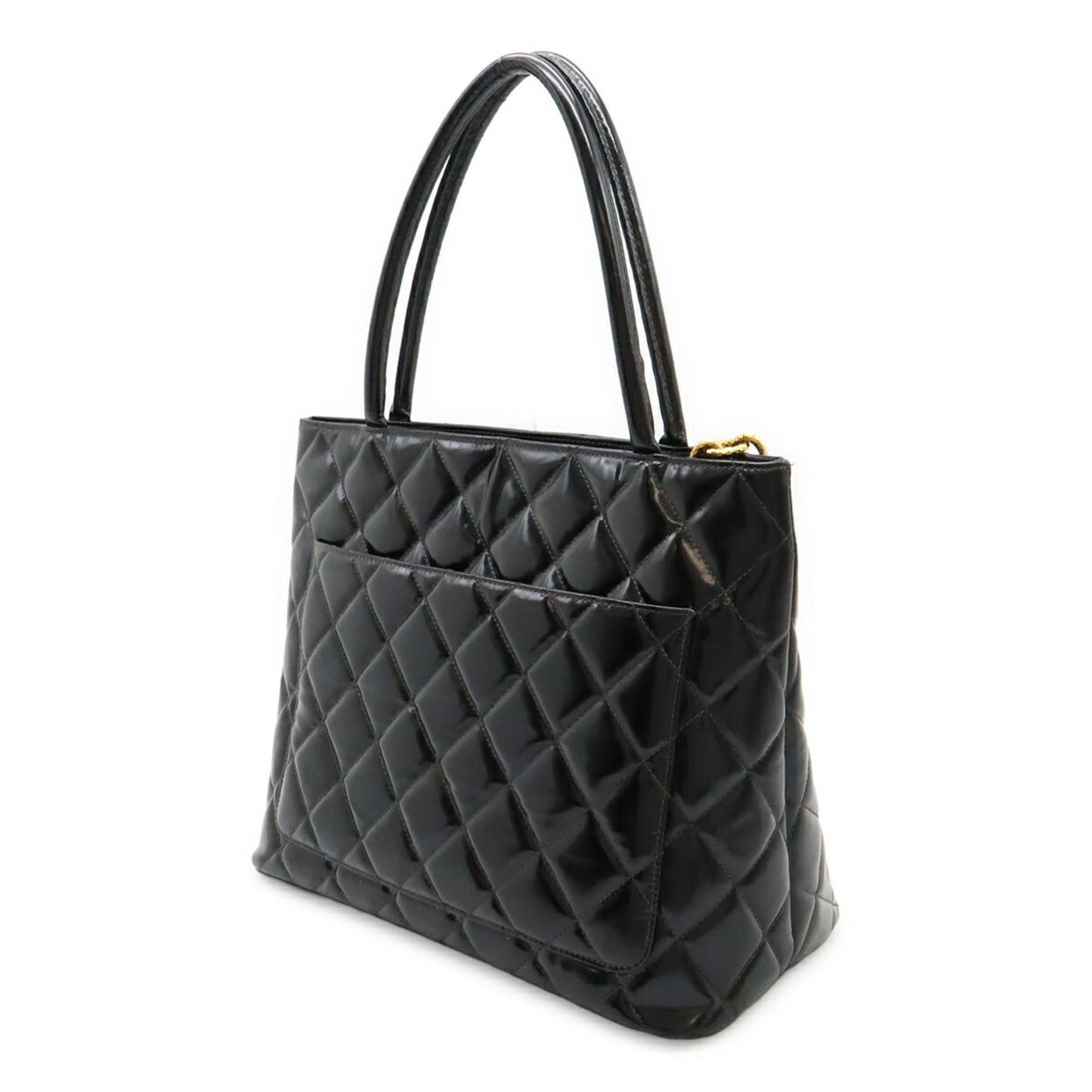 Chanel Black Patent Leather Shoulder Bag Tote Bag