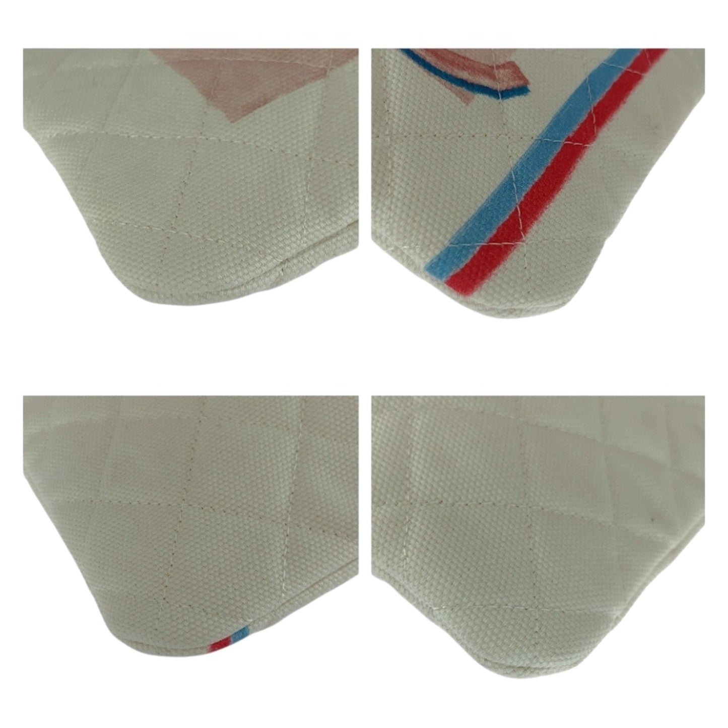 Chanel Multi-Color White Canvas Clutch Bag