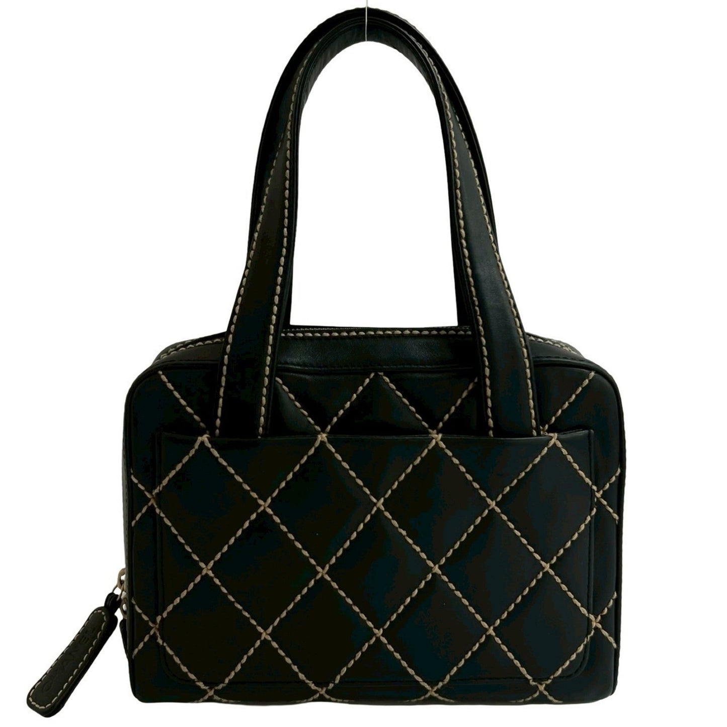 Chanel Black Leather Handbag Tote Bag