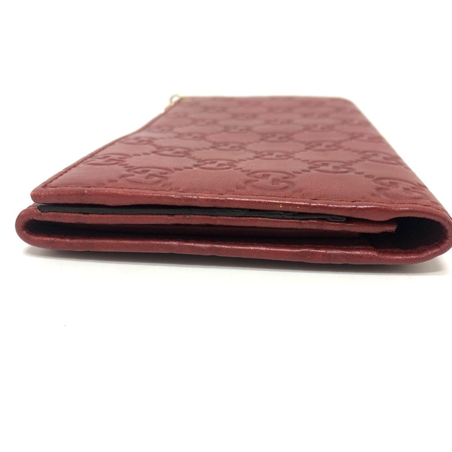 Gucci Red Color Gg Leather Long Wallet (Bi-Fold)