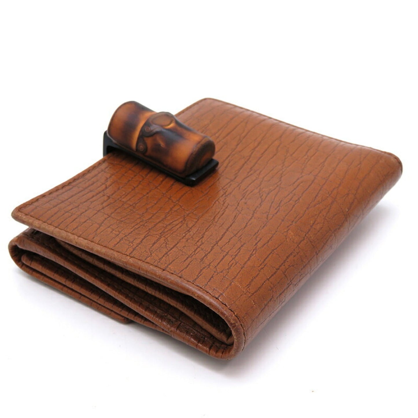 Gucci Bamboo Camel Bamboo Leather Wallet (Bi-Fold)