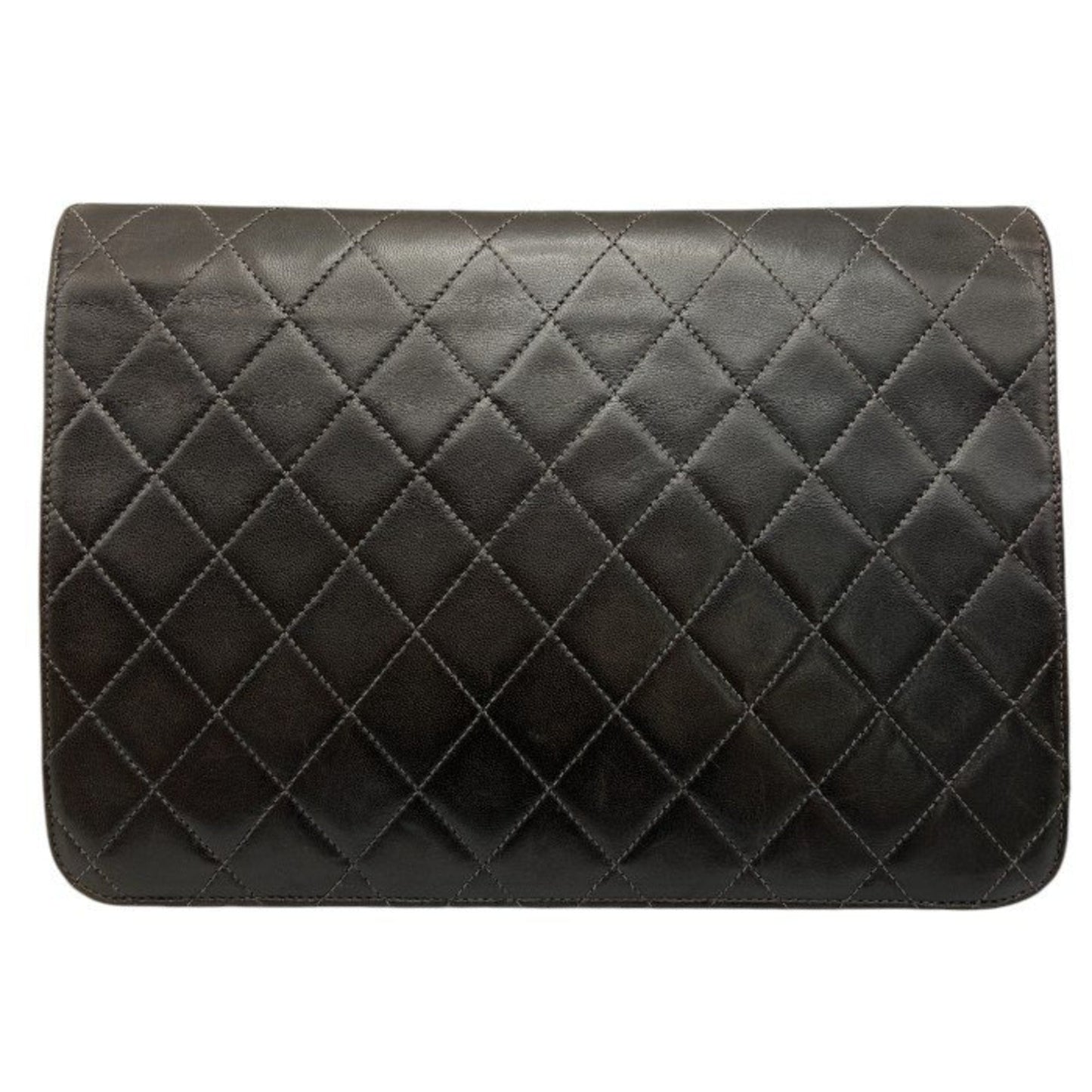Vintage Clutch with Chain Quilted Leather Medium