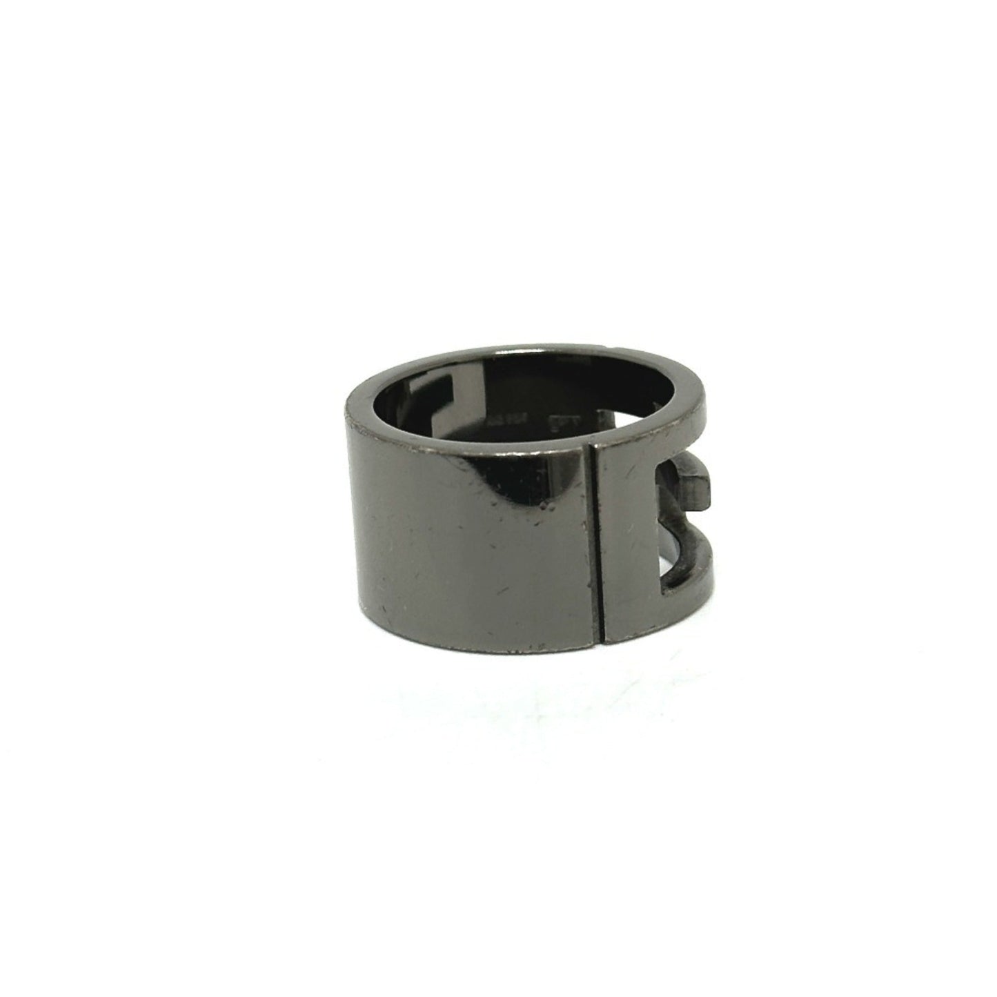 Gucci Black Silver Metal Band Ring