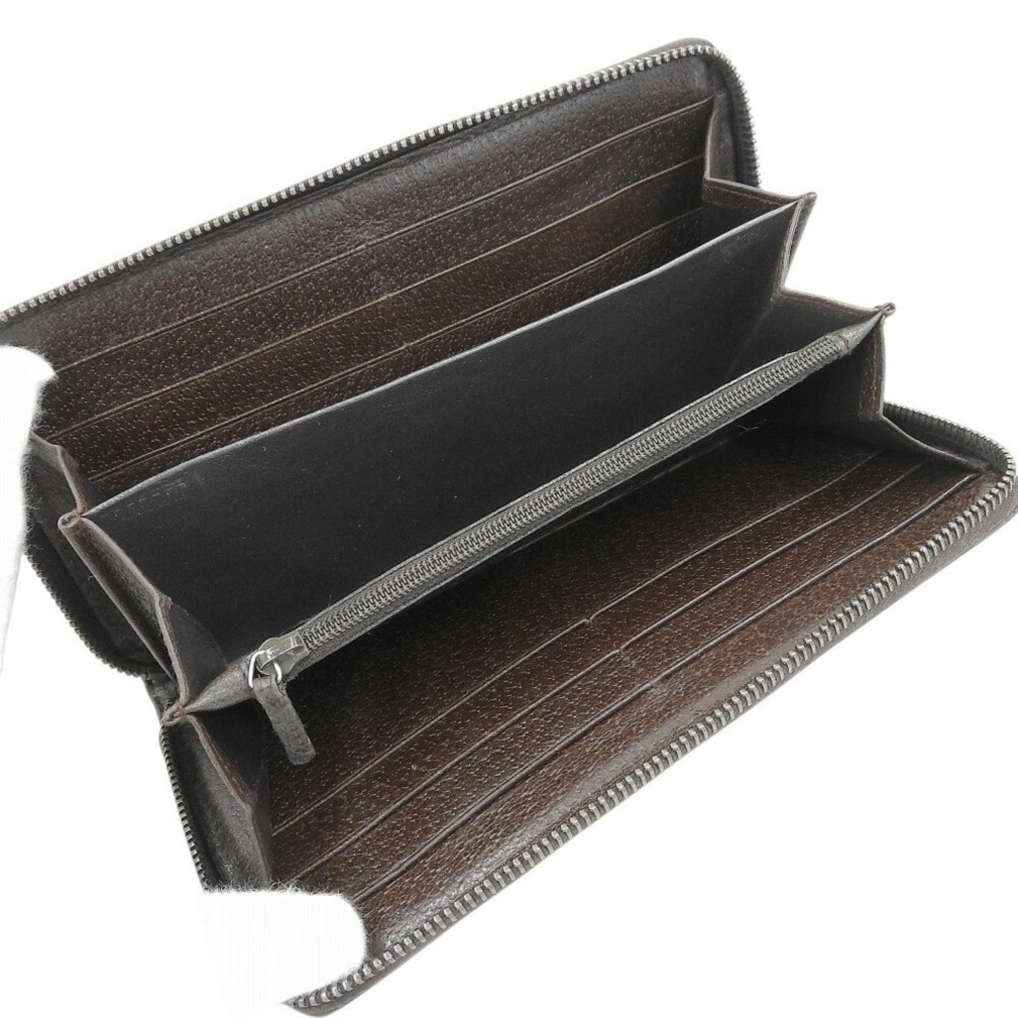 Gucci Beige Brown Canvas Leather Long Wallet (Bi-Fold)