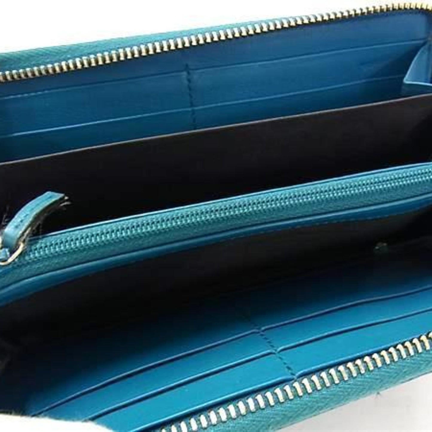Gucci Blue Green Leather Long Wallet (Bi-Fold)