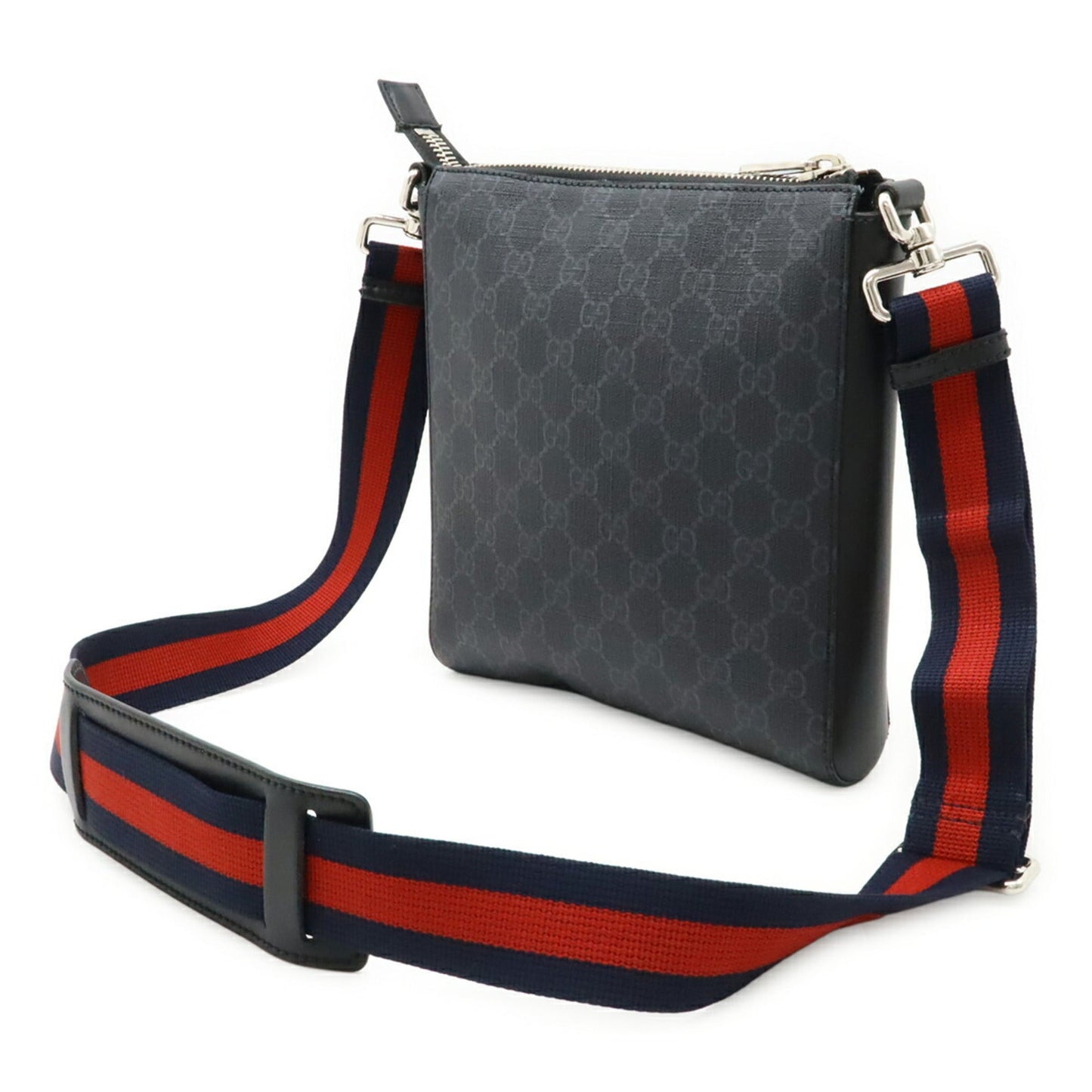 Gucci Black Gray Pvc Leather Shoulder Bag