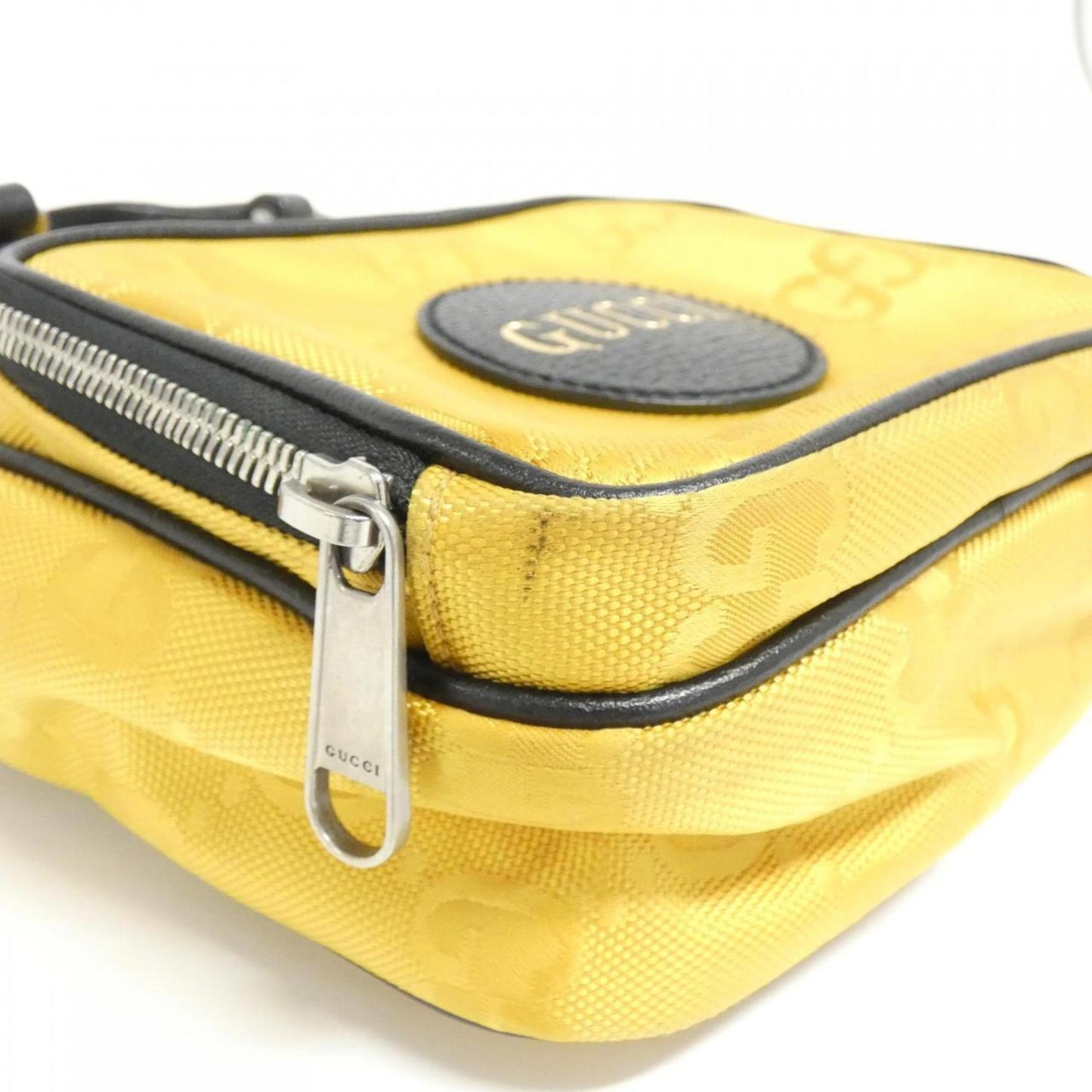 Gucci Black Yellow Nylon Leather Shoulder Bag