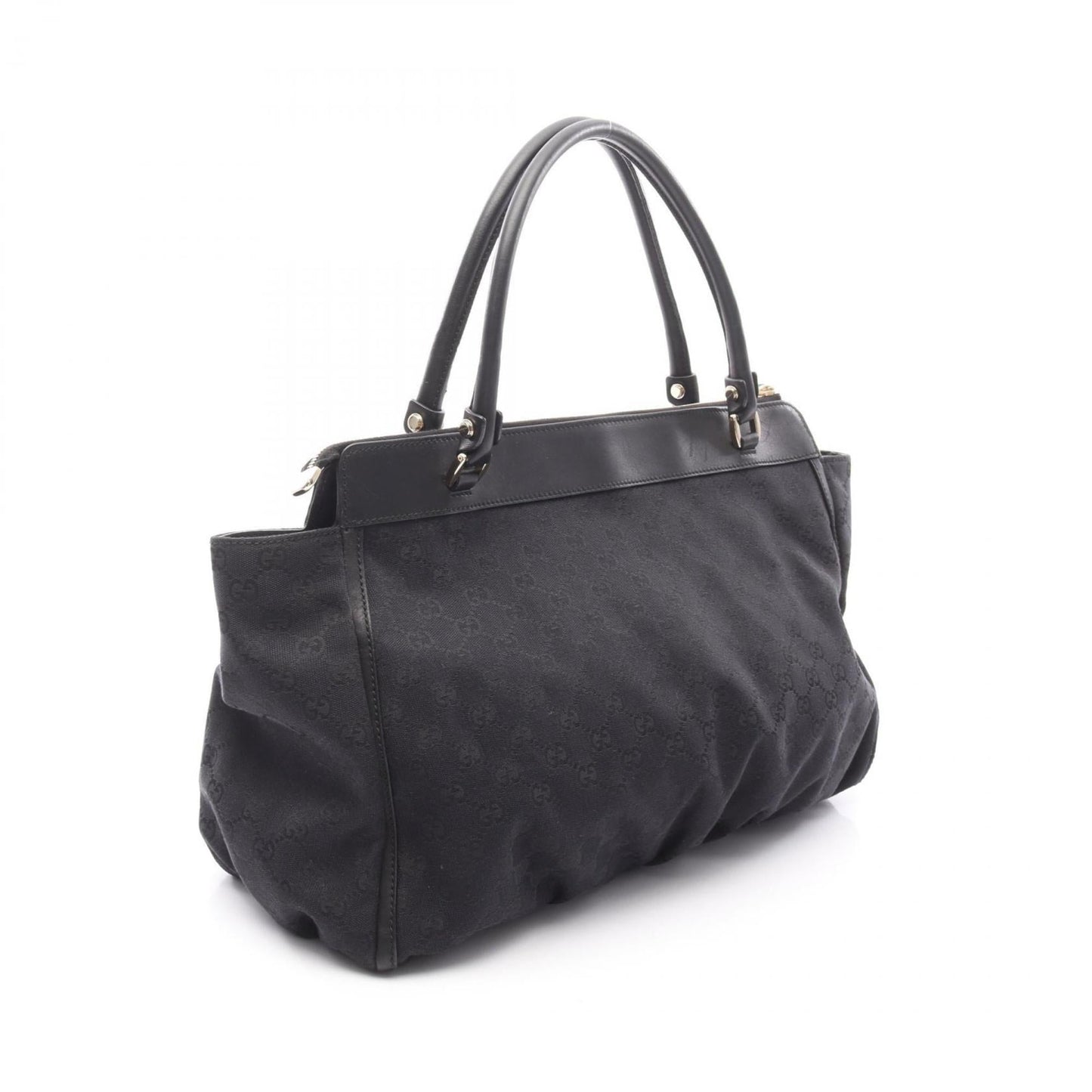 Gucci Gg Canvas Black Gg Canvas Leather Shoulder Bag