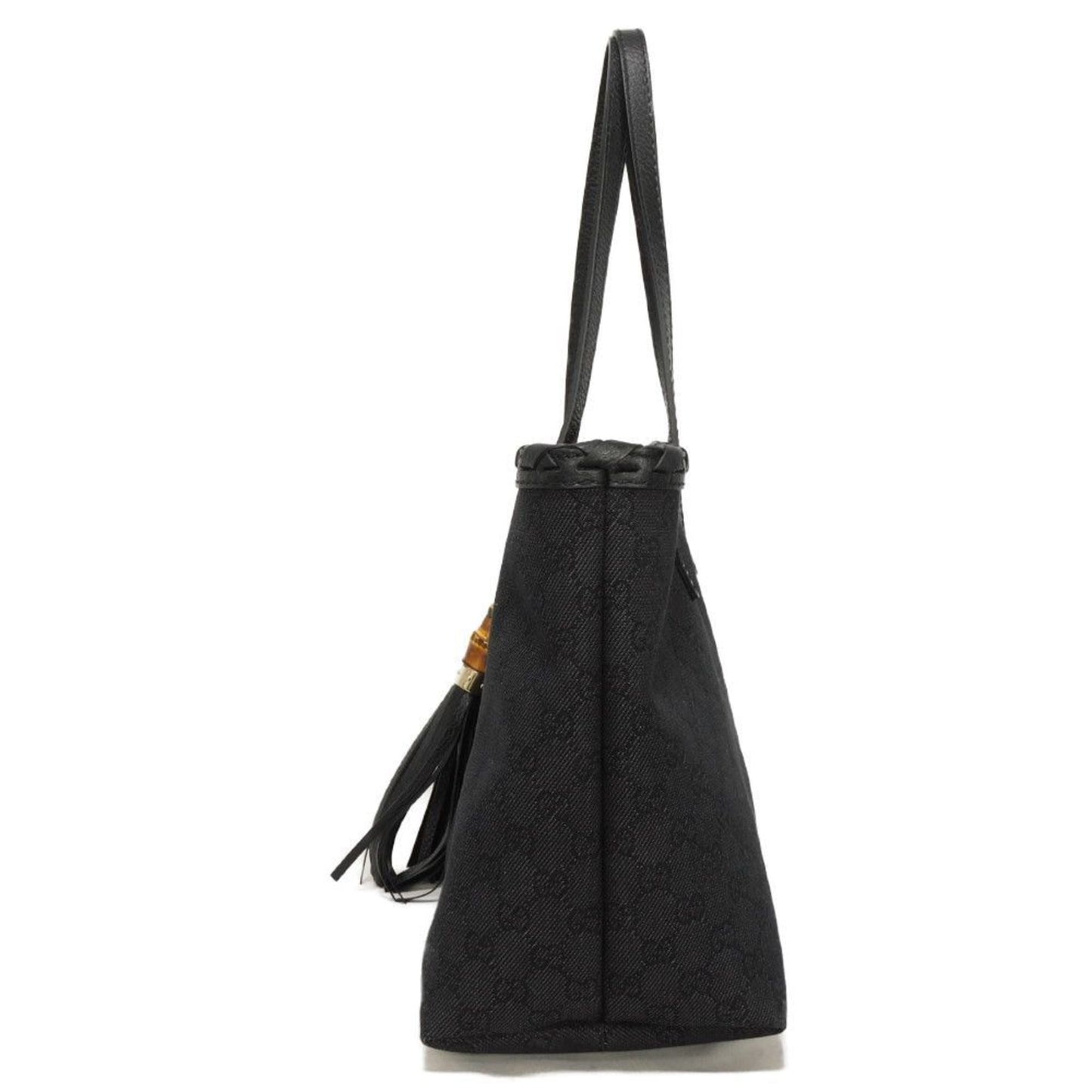 Gucci Black Denim Leather Shoulder Bag Tote Bag