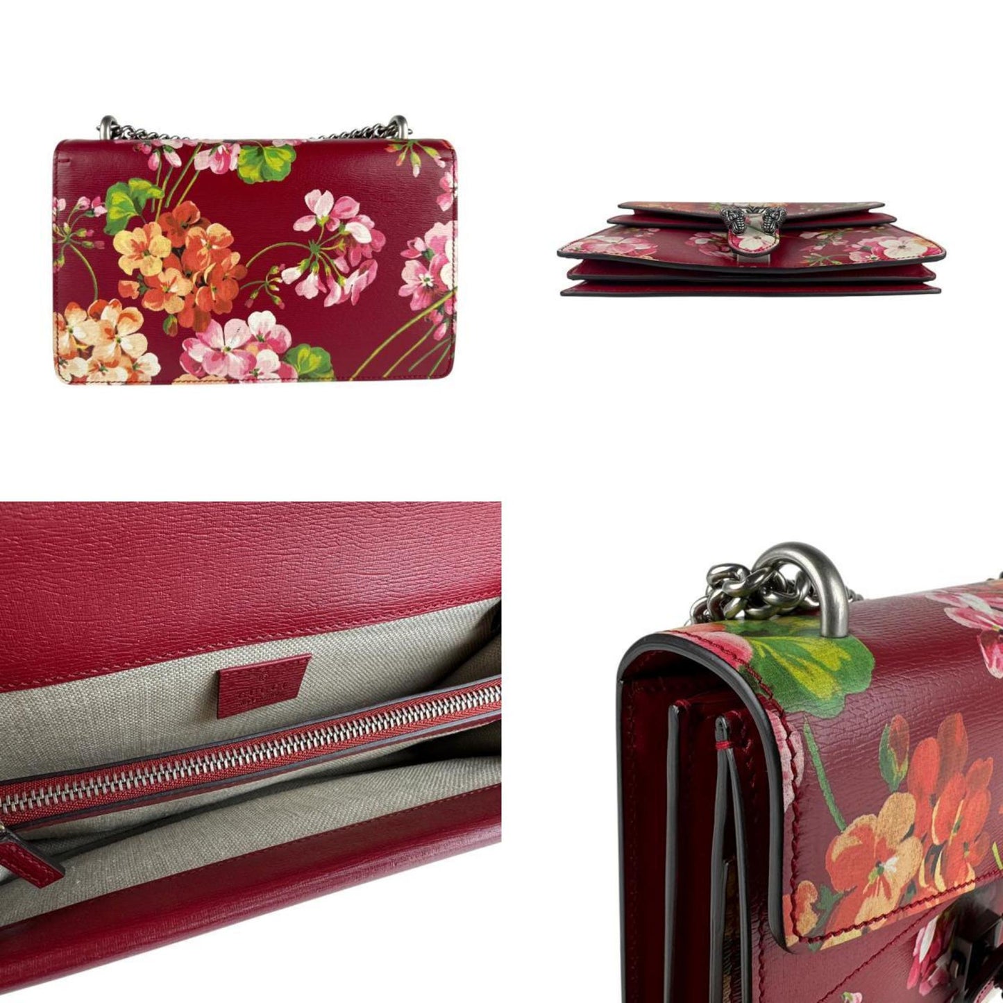 Gucci Red Color Leather Shoulder Bag