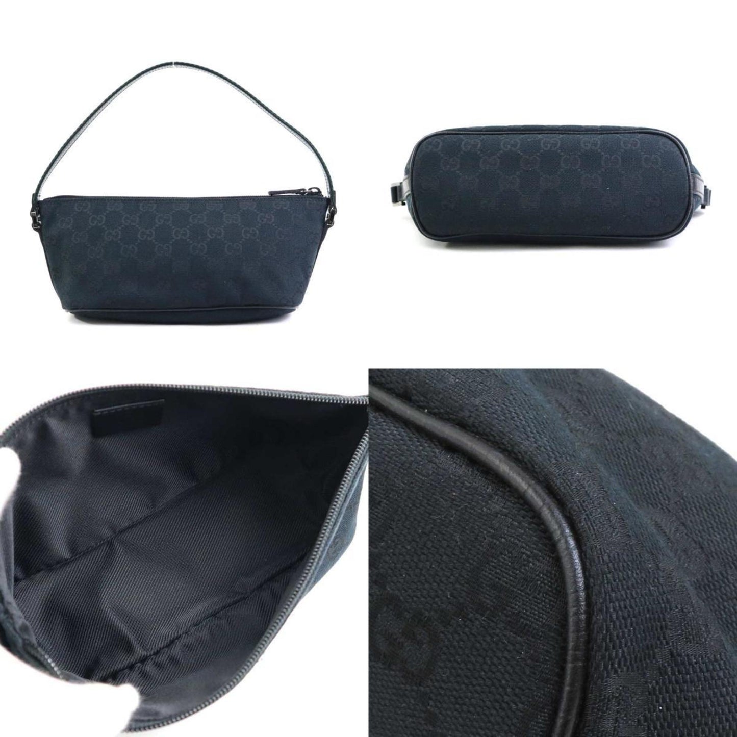 Gucci Black Green Red Color Gg Canvas Handbag